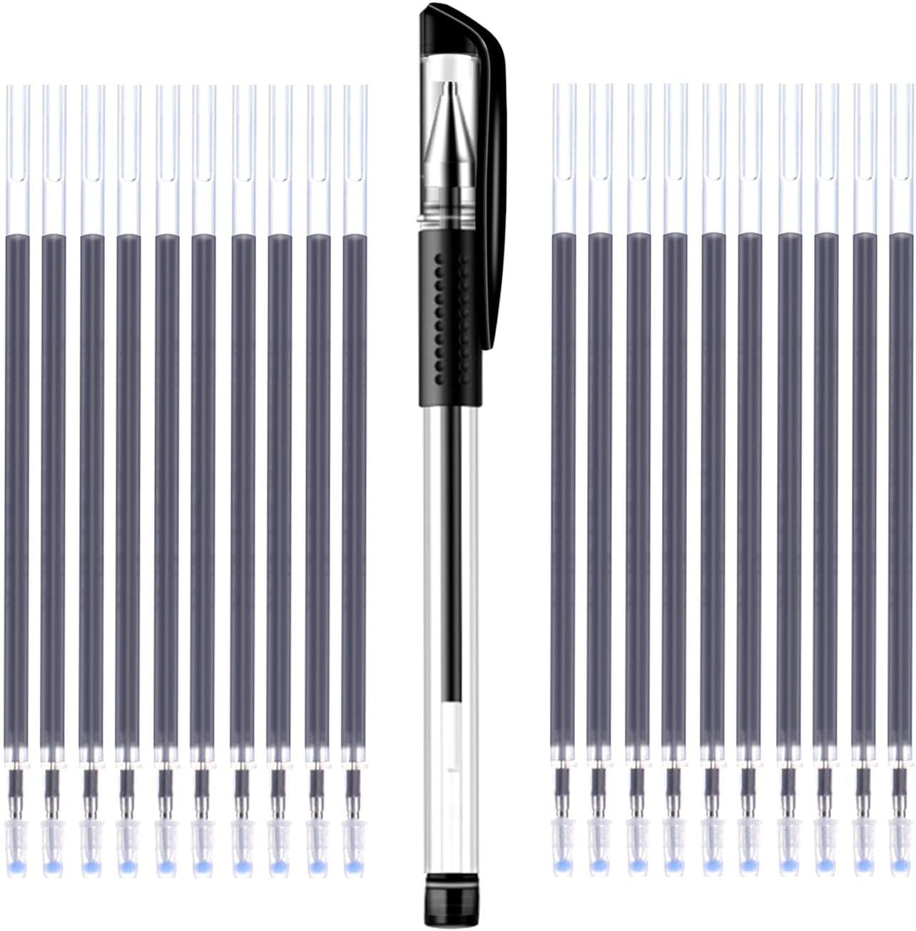 iNee Heat Erasable Fabric Pen with 20 Refills for Tailors Sewing, Quilting adn Crafts, Dressmaking Disappearing Ink, Black