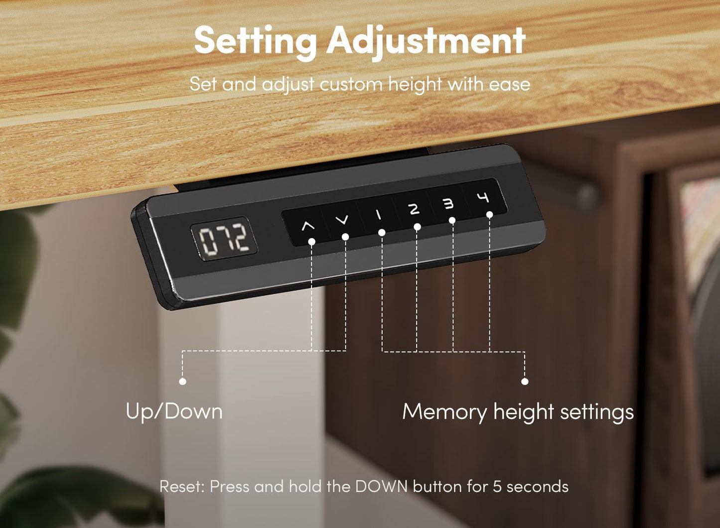 FEZIBO 63 x 28 Inch Deeper Height Adjustable Electric Standing Desk with Double Drawers, Sit Stand Up, Home Office Computer Desk with 4 Height-Adjustable Feets & 2 Hooks, White Frame/Light Rustic Top