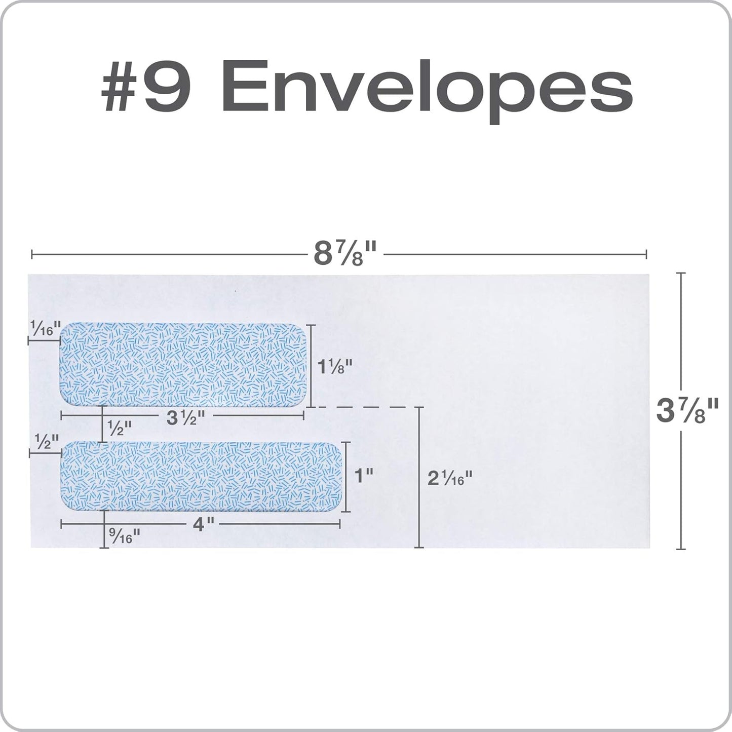 Columbian #9 Security Envelopes, 500/Box, Double Window, 3-7/8" x 8-7/8", Release & Seal Self Seal, SimplySafe Tamper Evident, White (COLO183)