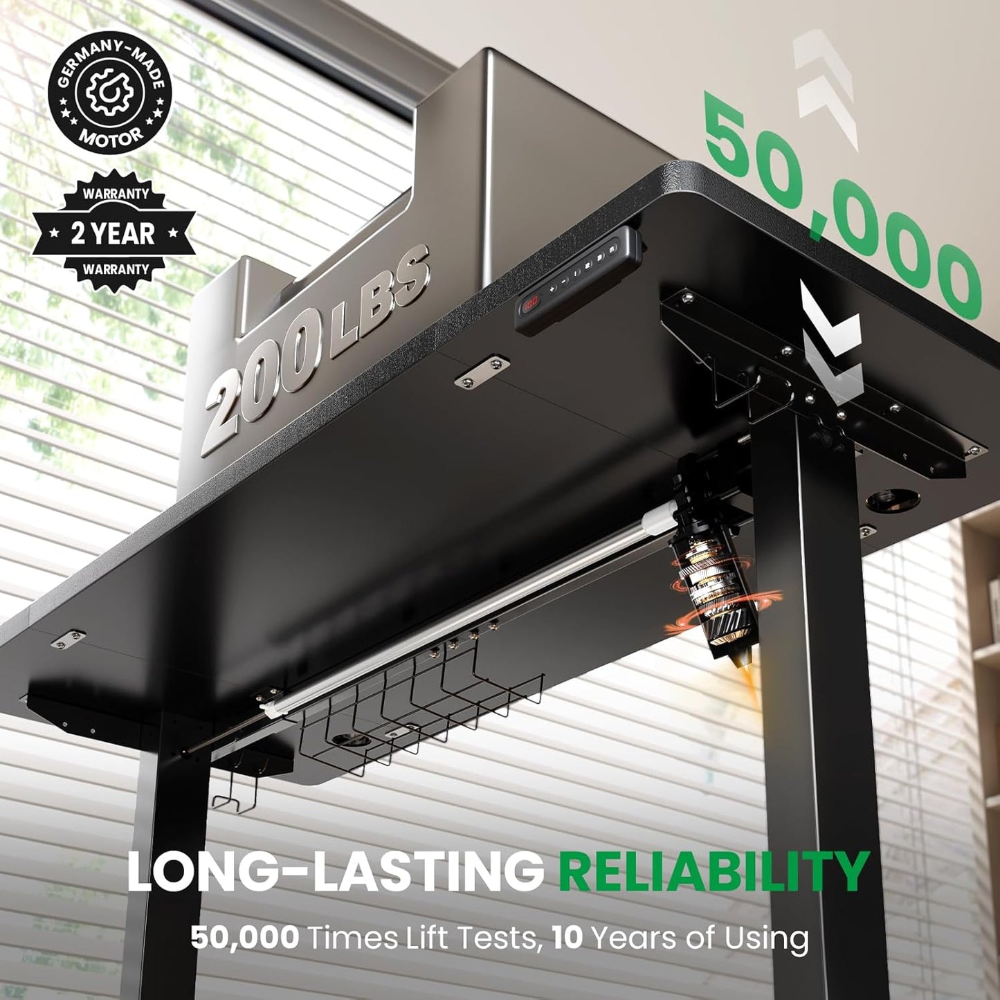 SIAGO Electric Standing Desk Adjustable - 55 x 24 Inch Sit Stand up Desk with Cable Management - 3 Memory Preset Adjustable Height Table