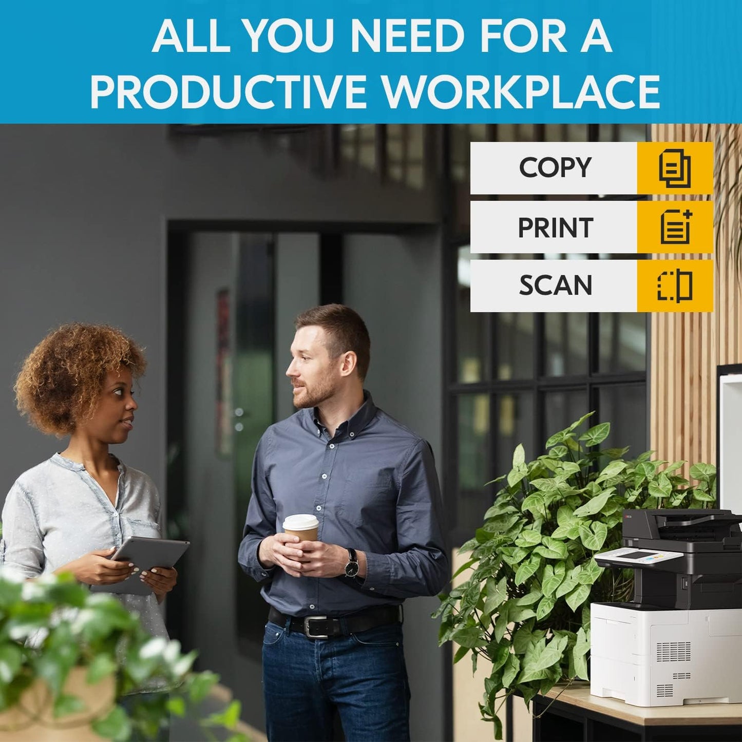 KYOCERA ECOSYS MA4500ix Multifunctional Monochrome Laser Printer (Print/Copy/Scan), 47 ppm, Up to Fine 1200 dpi, Gigabit Ethernet 7 inch Touchscreen Panel, 512 MB