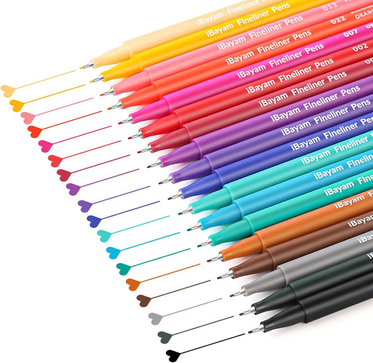iBayam 18 Colors Fine Point Aesthetic Pens, Stocking Stuffers Christmas Gifts for Kids Trendy Teen Girl, Teacher Supplies, Preppy Stationery, Fun School Office Supplies, Scrapbook Art Pens