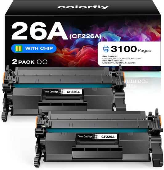 26A CF226A Toner Cartridge Compatible with HP CF226A 26A 26X CF226X Cartridge for M402n M402dn M402d M402dw MFP M426fdw M406dw M426fdn Printer Toner
