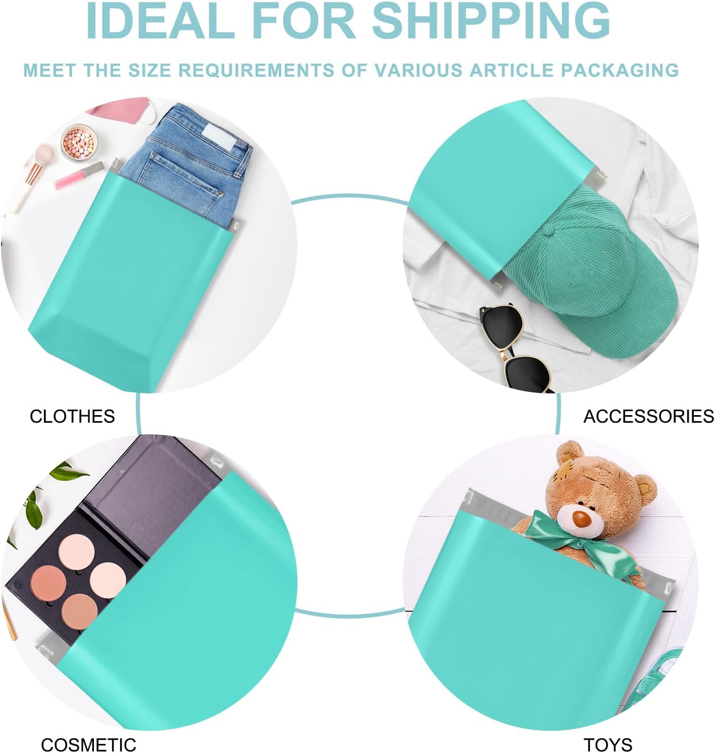 Metronic Poly Mailers 10X13 1200Pack, Strong Adhesive Shipping Bags for Clothing, Waterproof Shipping Envelopes Mailers Poly Bags for Small Businesses, Flexible Packages Bags Teal
