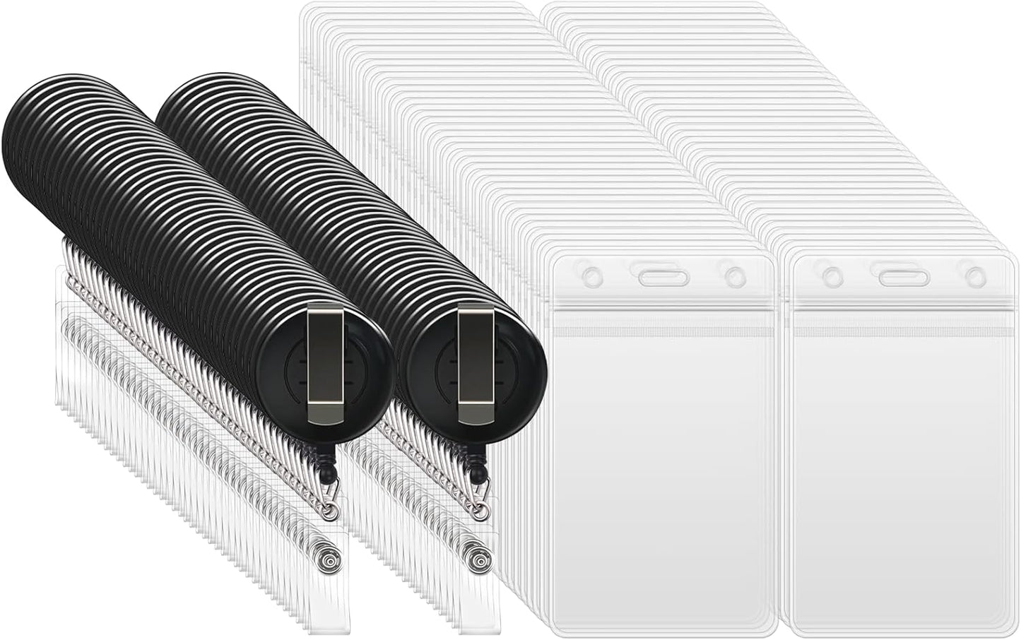 100 Pcs Badge Reel, ID Badge Holder Retractable Clip, Keychain Badge Reel，Badge Clip, Bulk Lanyard for Wear Keys, ID Card, Name Hold