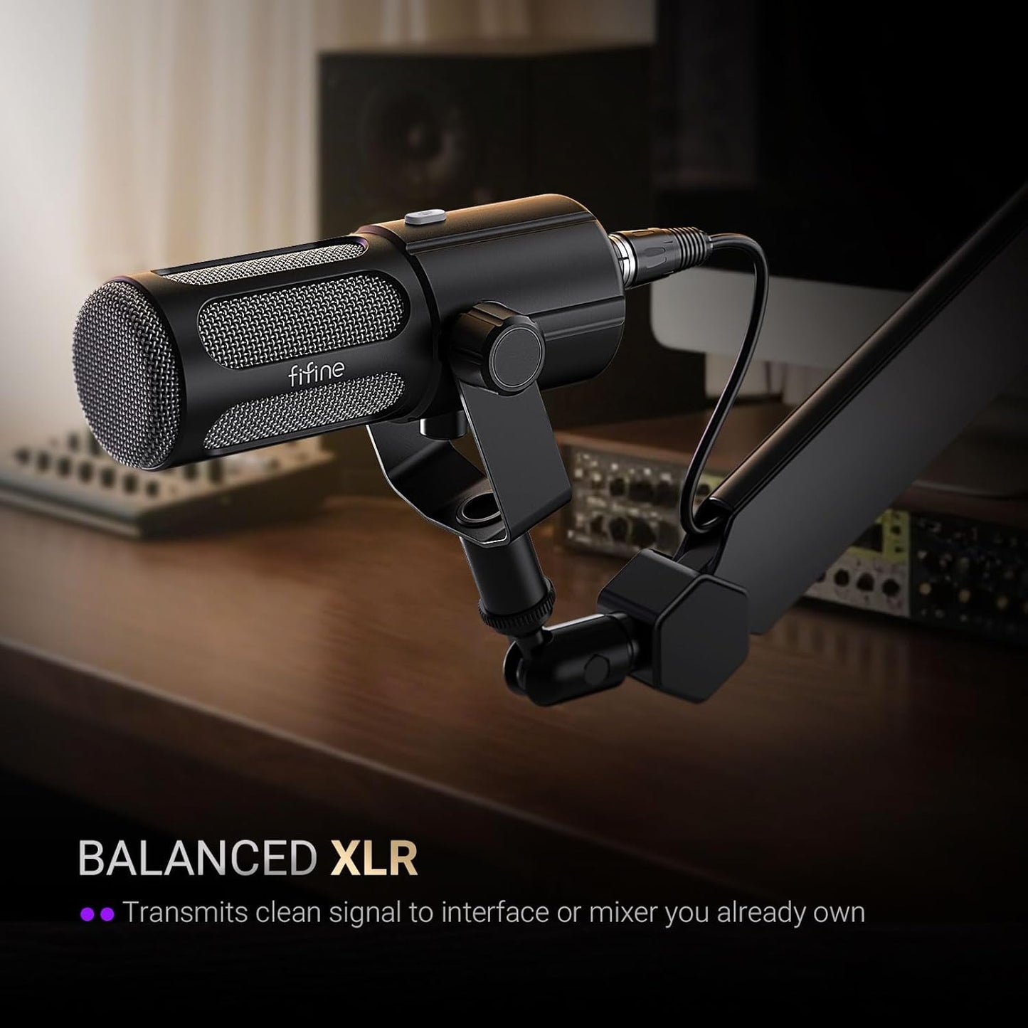 FIFINE Podcast Microphone, USB/XLR Vocal Dynamic Microphone for Recording, Broadcast, Streaming, Studio PC Mic with Frequency Respond Adjustment, Mute Button, Headphone Monitoring-AmpliTank TANK6