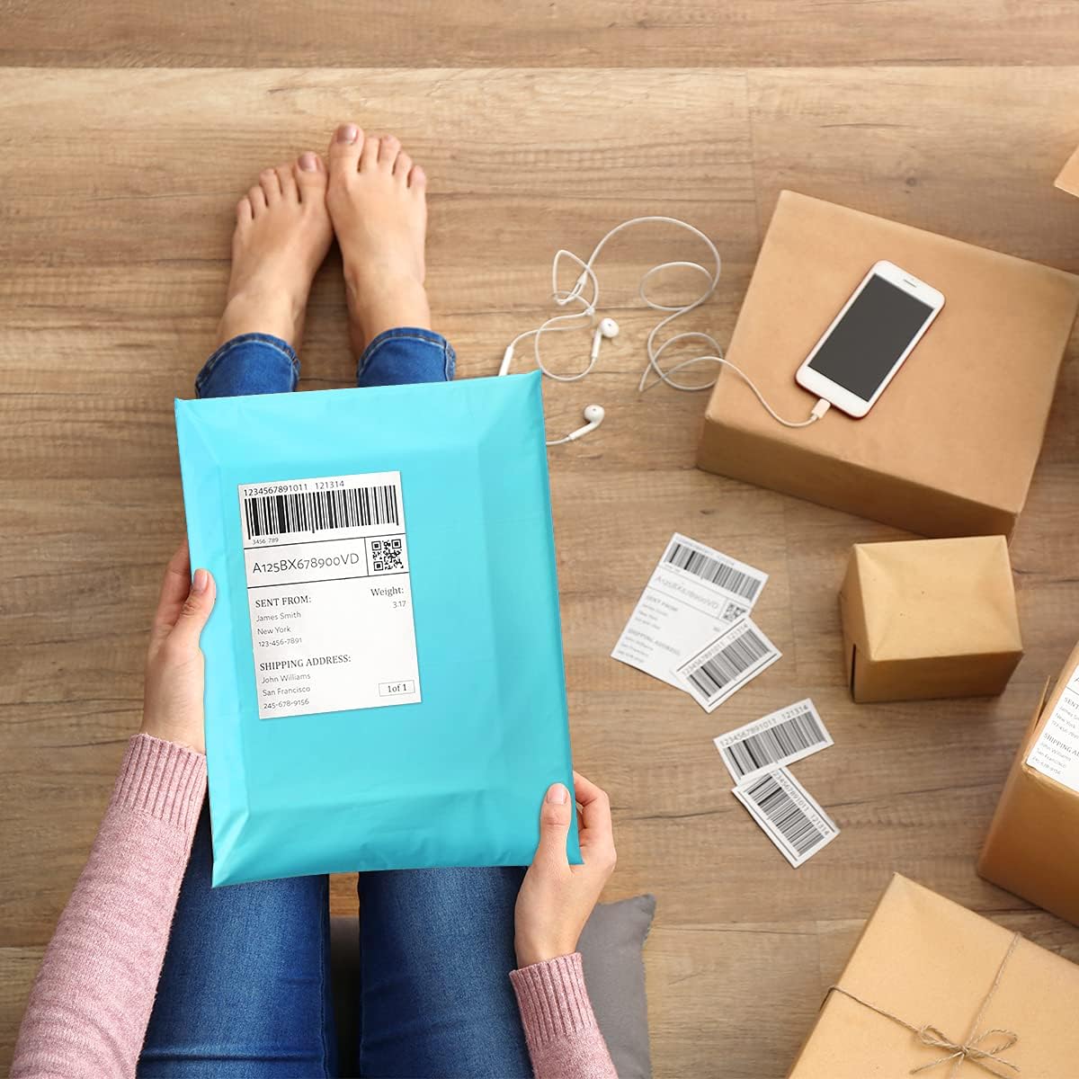 UCGOU Poly Mailers 10x13 Inch Teal 100 Pack Shipping Bags #4 Strong Mailing Envelopes Boutique Packaging Postal Self Seal Adhesive Waterproof and Tear Proof Small Business for Clothes Books