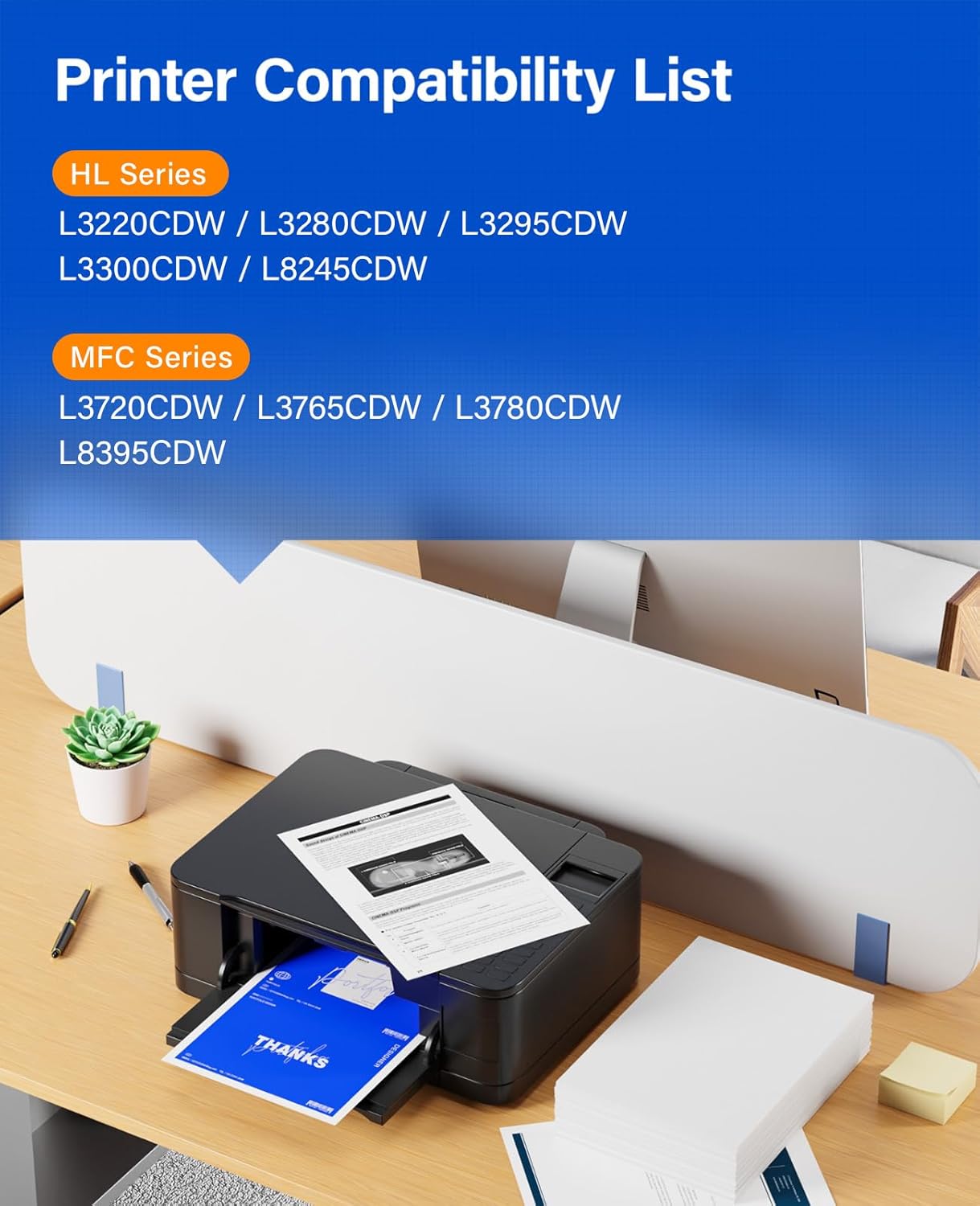 TN229XL Toner Cartridge Set 4-Pack Replacement for Brother TN-229XL TN229 XL Black MFC-L3720CDW MFC-L3780CDW HL-L3220CDW HL-L3280CDW HL-L3300CDW HL-L3295CDW L8245CDW MFC-L8395CDW L3765CDW Printer Ink
