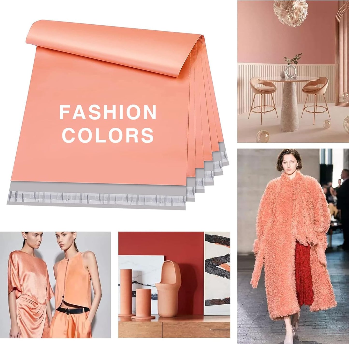 Metronic Large Poly Mailers 24x24 50 Pcs, Extra Large Shipping Bags for Clothing | Strong Adhensive Mailing Bags for Small Business, Shipping Envelopes, Tear-resistant Packing Bags in Peach Pink