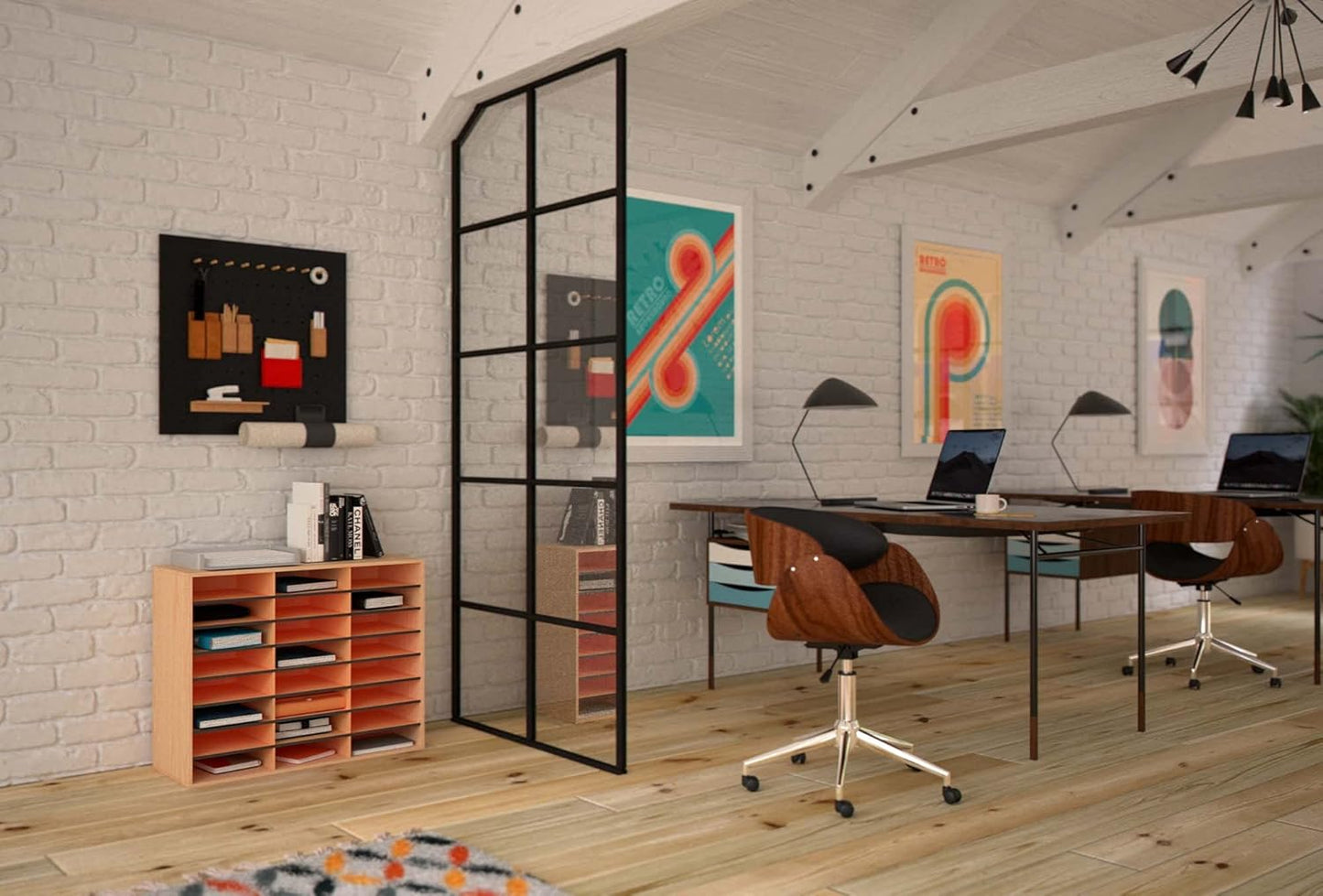 Safco Wooden Paper and Mail Organizer for Home Office and Classroom, 24 Letter-Size Compartments, Medium Oak