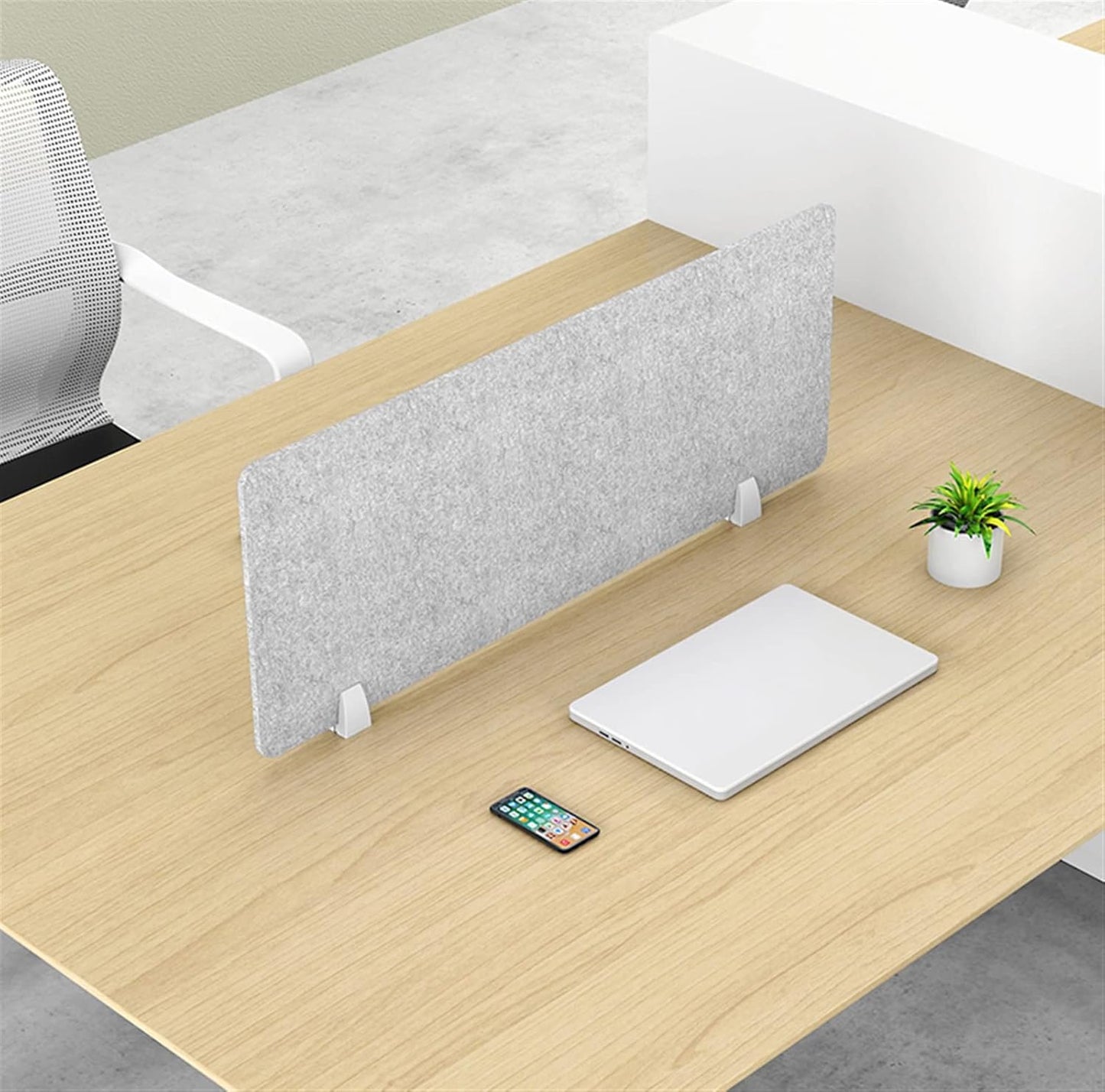 Icegrey Acoustic Desk Divider Privacy Panel Removable Sound Absorbing Desk Partition Board with 2 Clips for Student Call Centers Offices Braries Classrooms Library, Beige, 31.2x11.7