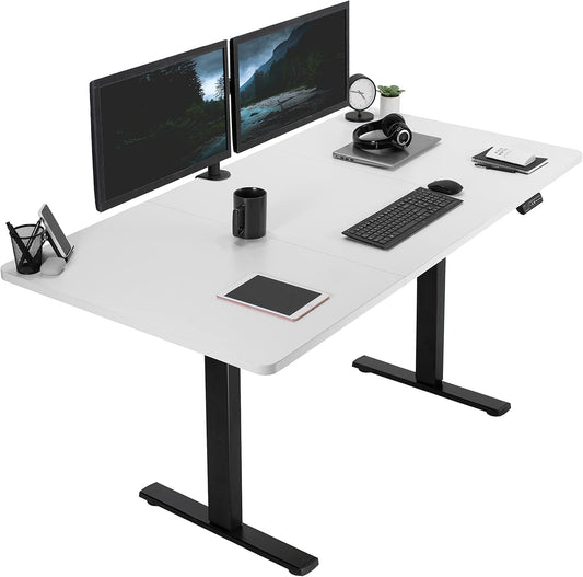 VIVO Electric 71 x 36 in Standing Desk, Memory Height Adjustment, 1B Series, White Top Black Frame, DESK-KIT-1B7W-36