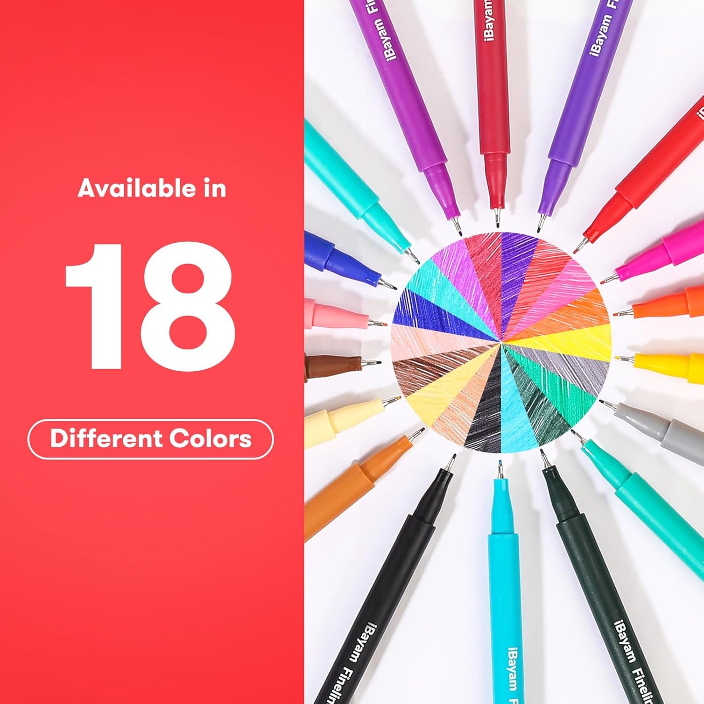 iBayam 18 Colors Fine Point Aesthetic Pens, Stocking Stuffers Christmas Gifts for Kids Trendy Teen Girl, Teacher Supplies, Preppy Stationery, Fun School Office Supplies, Scrapbook Art Pens