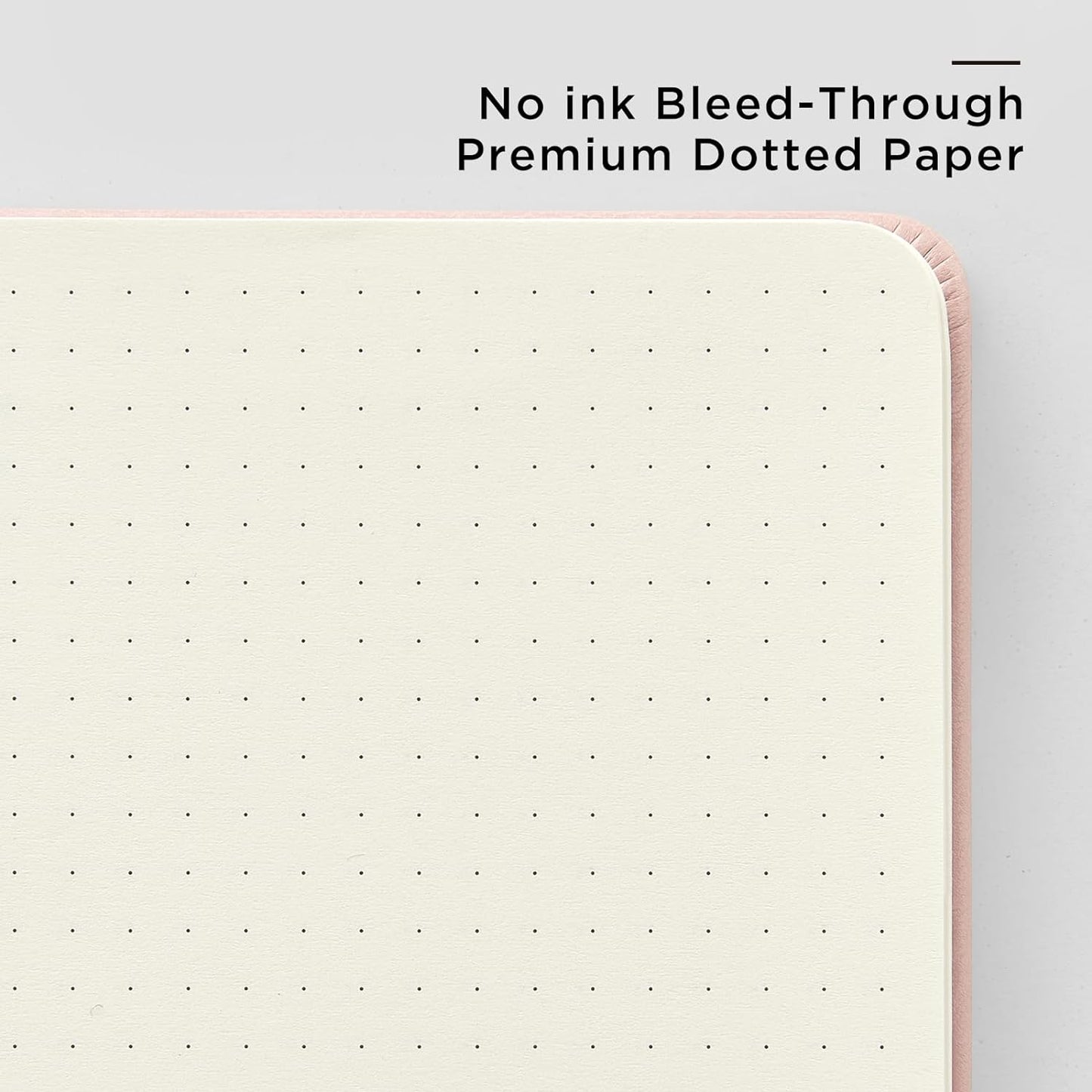 &And Per Se Dotted Journal Notebook, A5 Hardcover Leather Bullet Dotted Journal, 160 Pages 100GSM Thick Paper, 3 Sheets of Stickers Included - 5.7'' x 8'' (Rose pink)