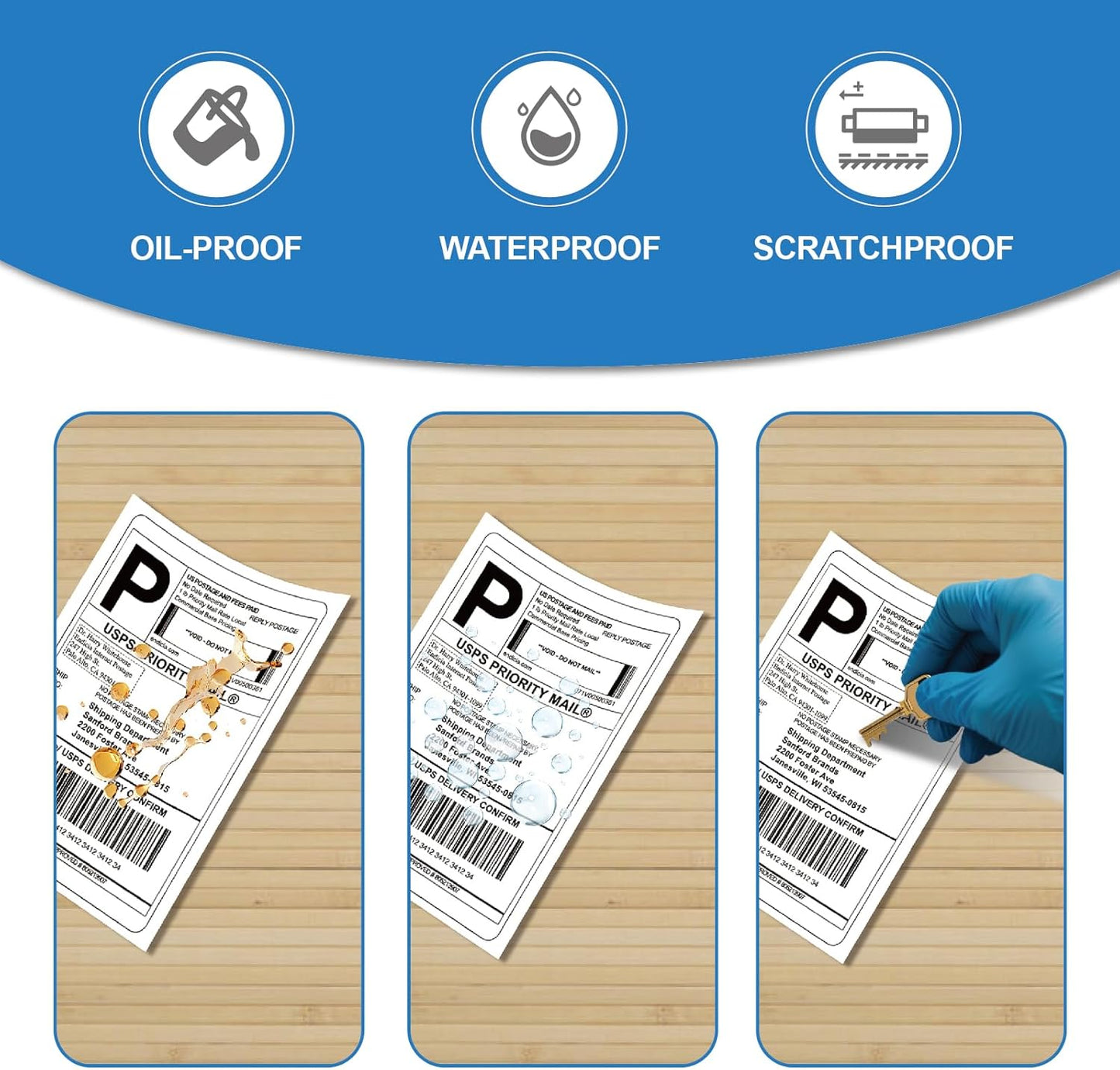 HUOJI 4x6 Direct Thermal Shipping Labels, 2 Stacks 2000 Labels, Fanfold, Compatible with Rollo, Zebra, MUNBYN Printers(Commercial Grade)