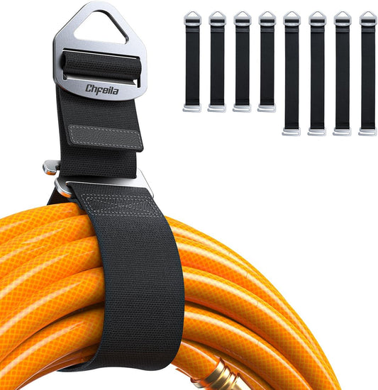 8 Pack One Hand Operation [1s Tighten by Gravity] Adjustable Extension Cord Organizer Holder, Hose Rope Storage Straps Wrap for RV Shed Workshop Garage Organization, Gadgets Tools Gifts for Dad Men
