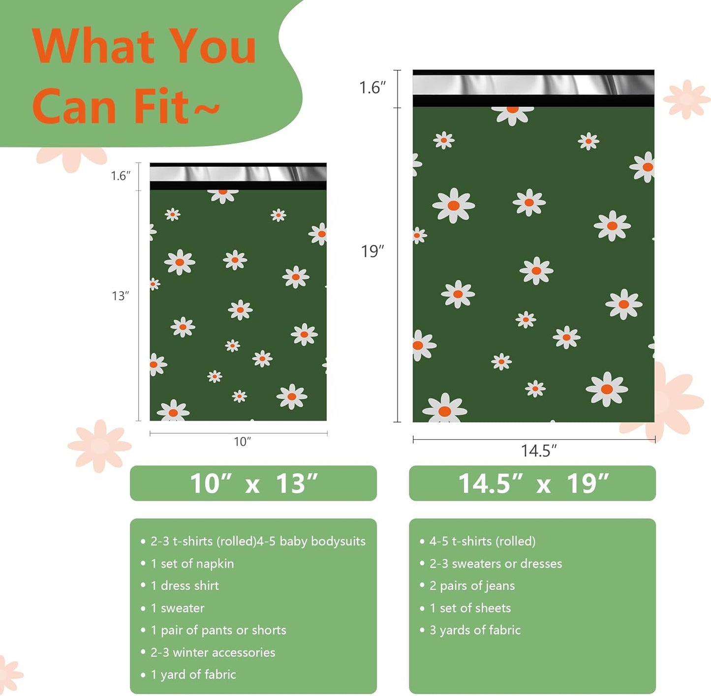 Poly Mailers 14.5x19 Inch 50 Pcs - Cherry printed Shipping Bags, 2.4mil Thickness, Waterproof and Tear Resistant Mailing Envelopes, Self-Sealing Packaging Bags for Small Business