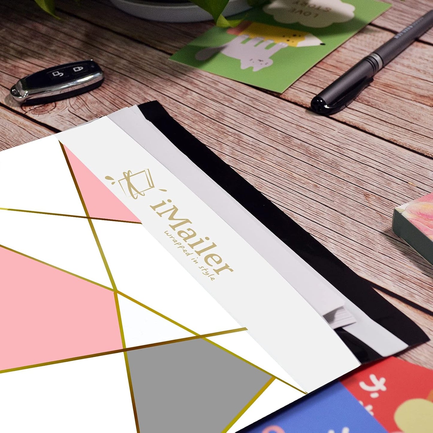 100 Count - 14 x 19 inch Poly Mailer Shipping Bags Envelope Triangle Print Mailing Package for Clothing-Self Seal…