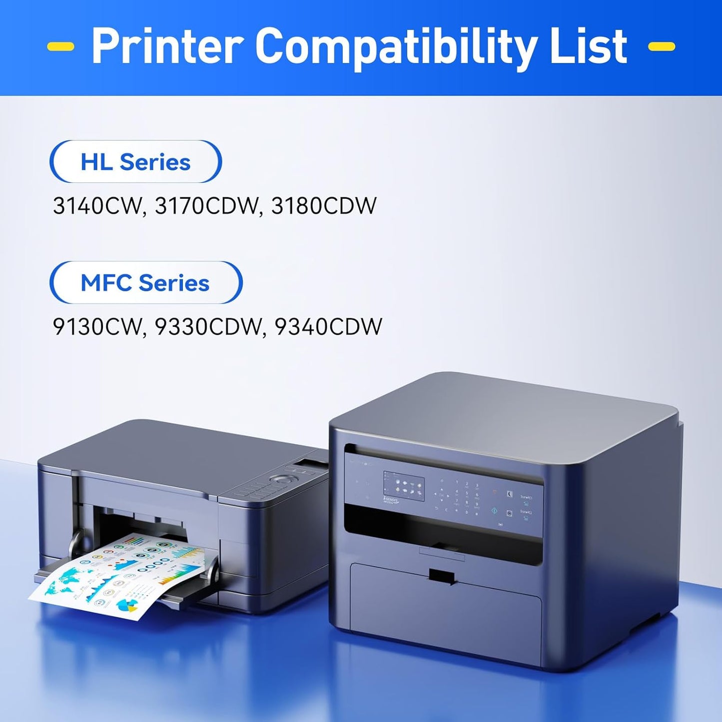 DR221CL DR-221CL Drum Unit Set 4 Pack High Yield Replacement for Brother Color DCP-9020CDN HL-3140CW HL-3150CDW HL-3170CDW HL-3180CDW MFC-9130CW MFC-9330CDW MFC-9340CDW HL-3180CDW Printer Black Color