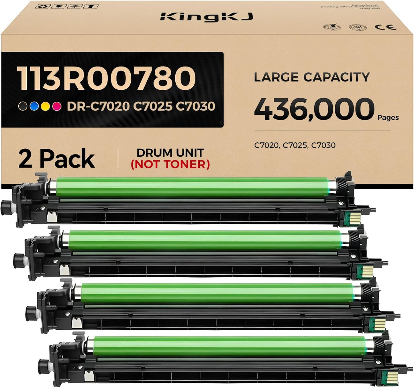 Versalink C7020 C7025 C7030 Drum Unit (Not Toner) 4-Pack High Capacity Replacement for Xerox 113R00780 Image-Drum Compatible with Xerox VersaLink C7020 C7025 C7030 Printer Black Cyan Magenta Yellow
