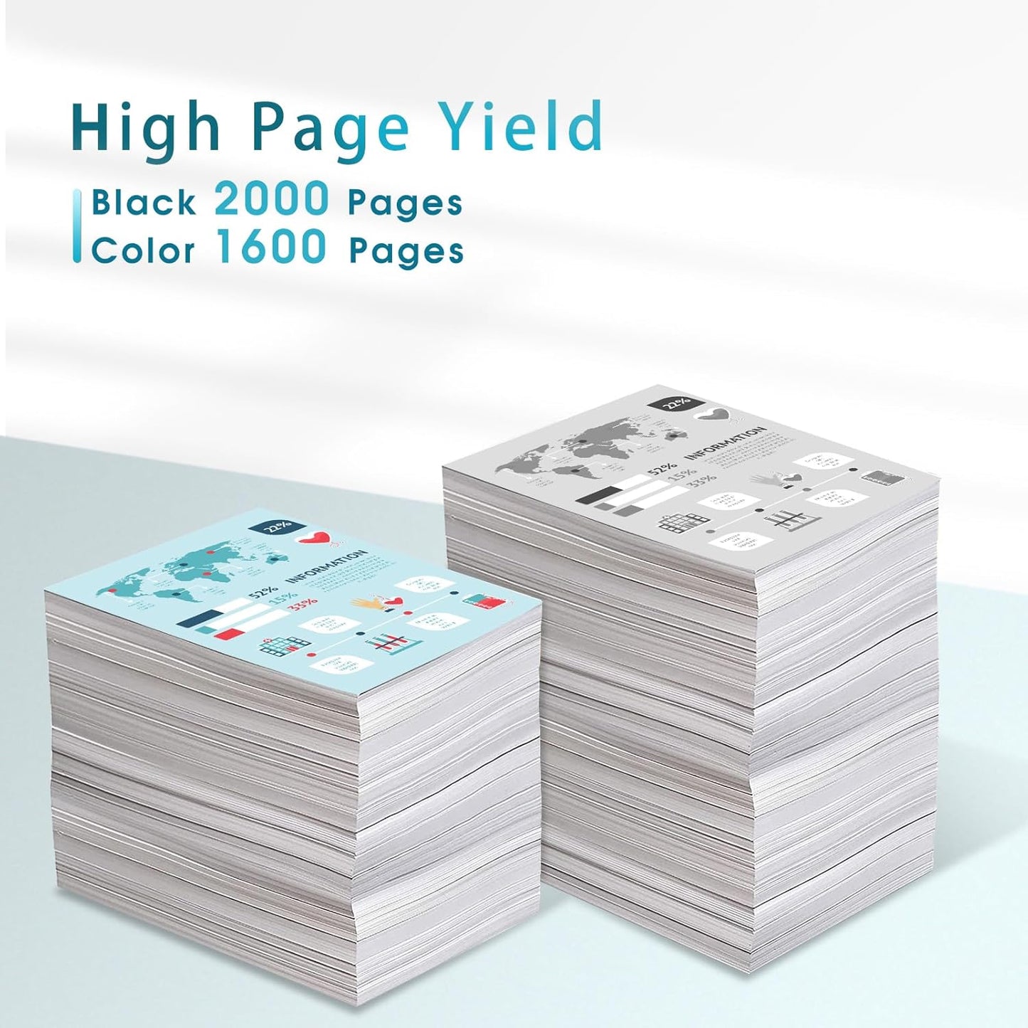 962XL Ink Cartridges Latest Version Combo Pack, High-Yield, Replacement for HP 962, Work for OfficeJet Pro 9010 9015 9020 9018 9025 9018 9019 9012 Printers (Black, Cyan, Magenta, Yellow, 4 Pack)