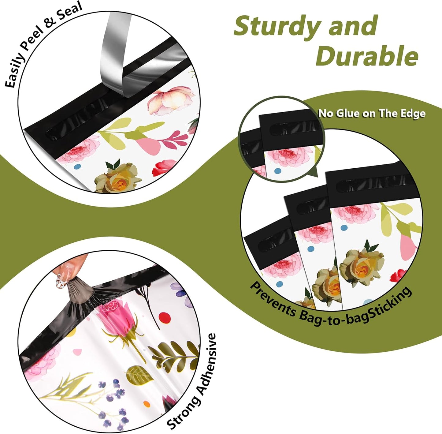 Poly Mailers 12x15.5 Inch 50 Pcs - Bud Printed Shipping Bags, 2.4mil Thickness, Waterproof and Tear Resistant Mailing Envelopes, Self-Sealing Packaging Bags for Small Business