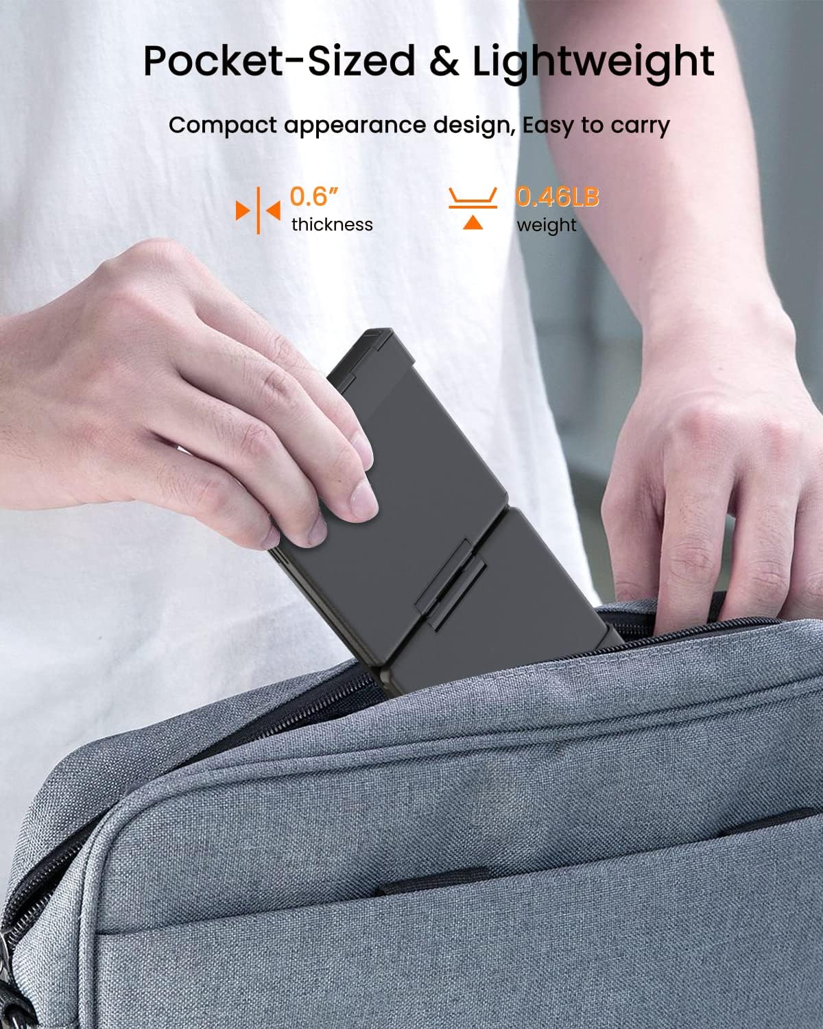 Foldable Bluetooth Keyboard, Wireless Portable Keyboard with Larger Touchpad, Pocket-Sized Folding Travel Keyboard for MacOS Android Windows iOS, Sync Up to 3 Devices (BT5.1 x 3)