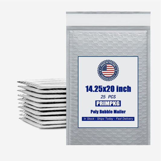 14.25in x 19in Bubble Mailer, Gray Poly Mailer, Padded Envelope, Shipping Envelope, Waterproof, Self-Sealing, For Small Business, Shipping, Mailing, Boutique Packaging(25PCS)