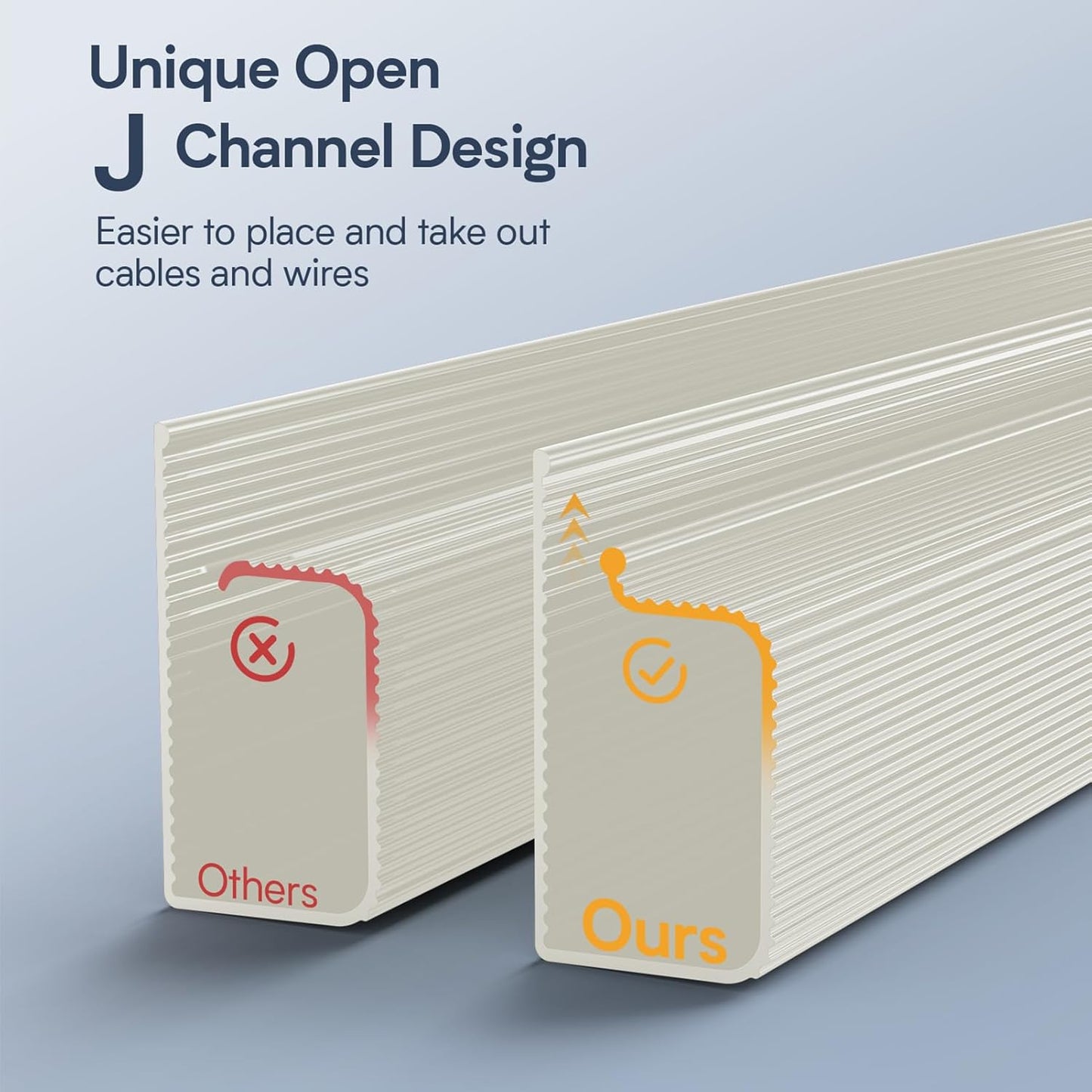 Delamu 2 Pack Under Desk Cable Management, Safe Tidy Cable Management Under Desks for Home Office, Cord Organizer for Desk, Wire Organizer Kit, Beige