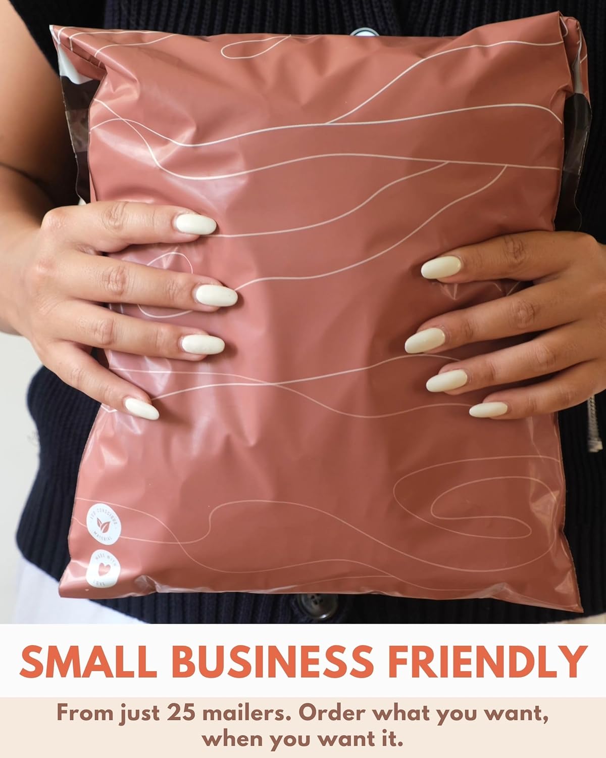 Poly Mailers 10x13-25 Pack Biodegradable Shipping Bags for Clothes - Impack Self-Seal Waterproof Thick Mailing Envelope for Accessories & Clothing - Tidal Terracotta