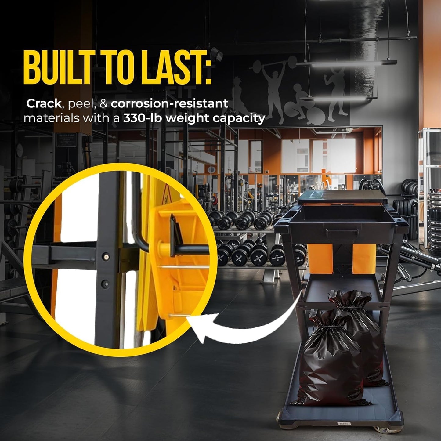 Simpli-Magic Premium Janitorial Utility Cart, Commercial, Yellow/Grey