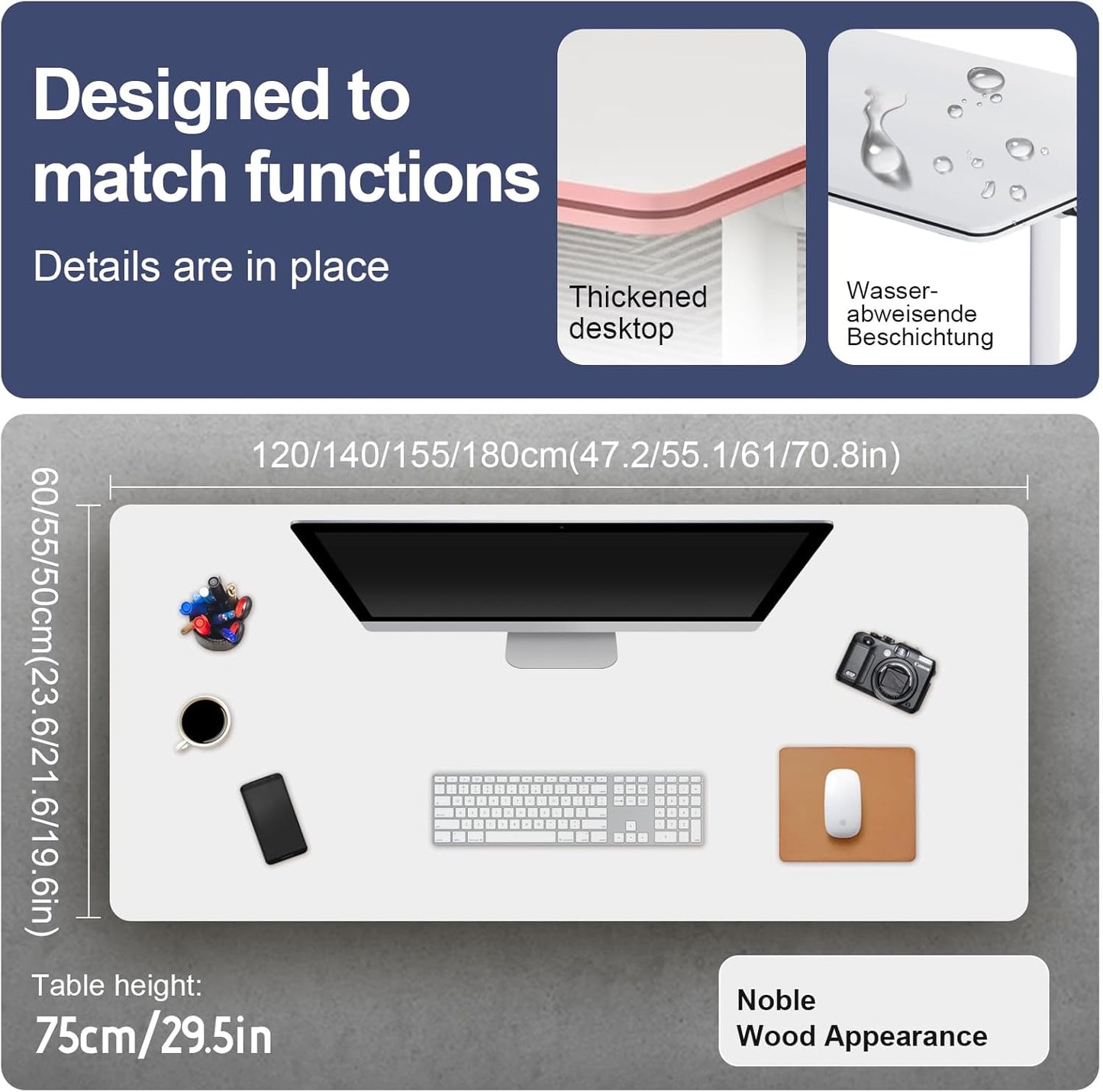Conference Table,Folding Conference Room Tables Portable Rolling Conference Training Table with Silent Wheels,Mobile Meetings Flip Top Tables for Offices Classrooms Meeting Room (6Pack 55.1in)