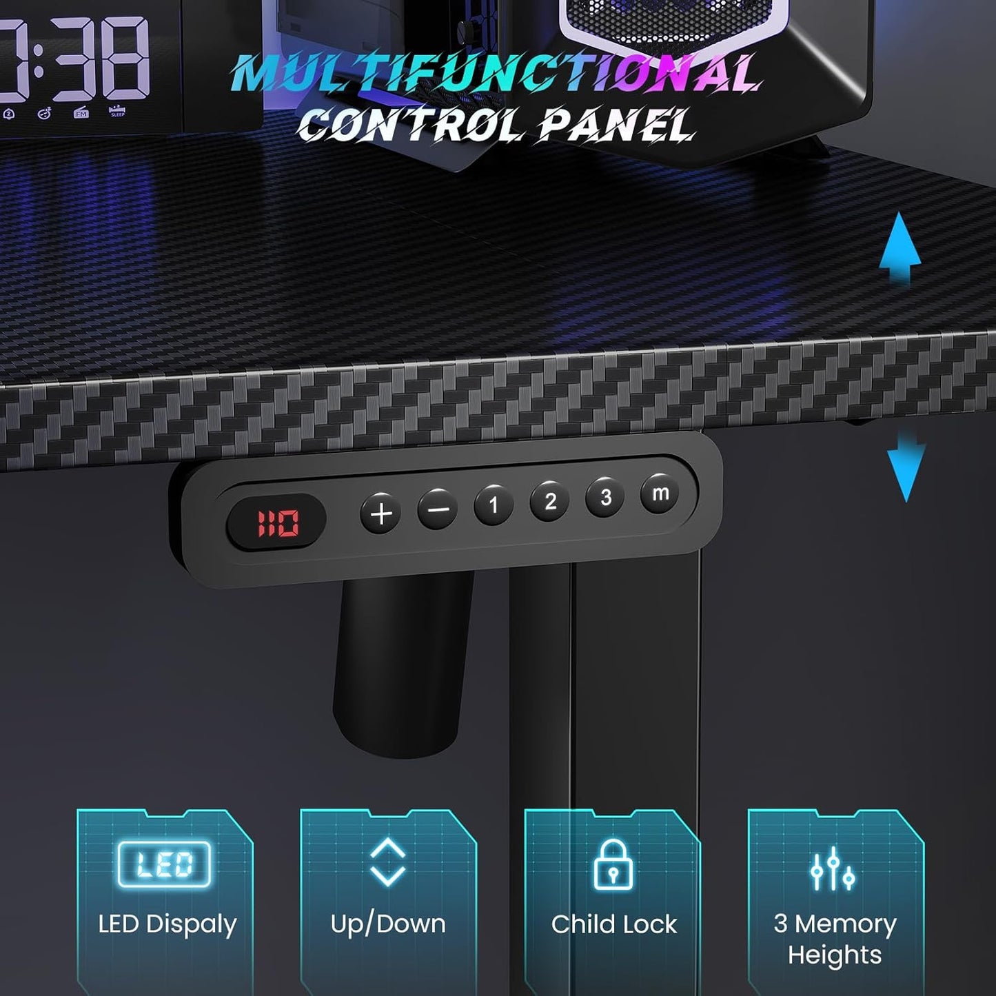 SIAGO Electric Standing Desk Adjustable - 55 x 24 Inch Sit Stand up Desk with Cable Management - 3 Memory Preset Adjustable Height Table