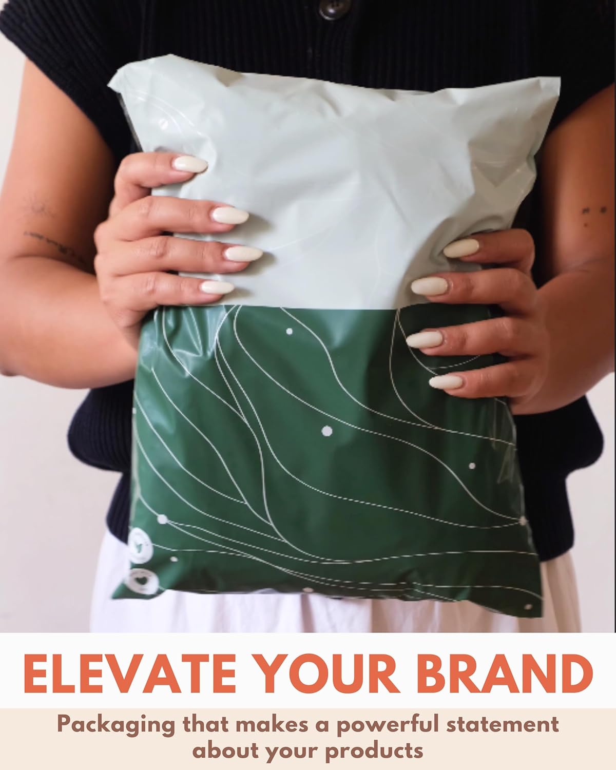 Poly Mailers 10x13-25 Pack Biodegradable Shipping Bags for Clothes - Impack Self-Seal Waterproof Thick Mailing Envelope for Accessories & Clothing - Japanese Green