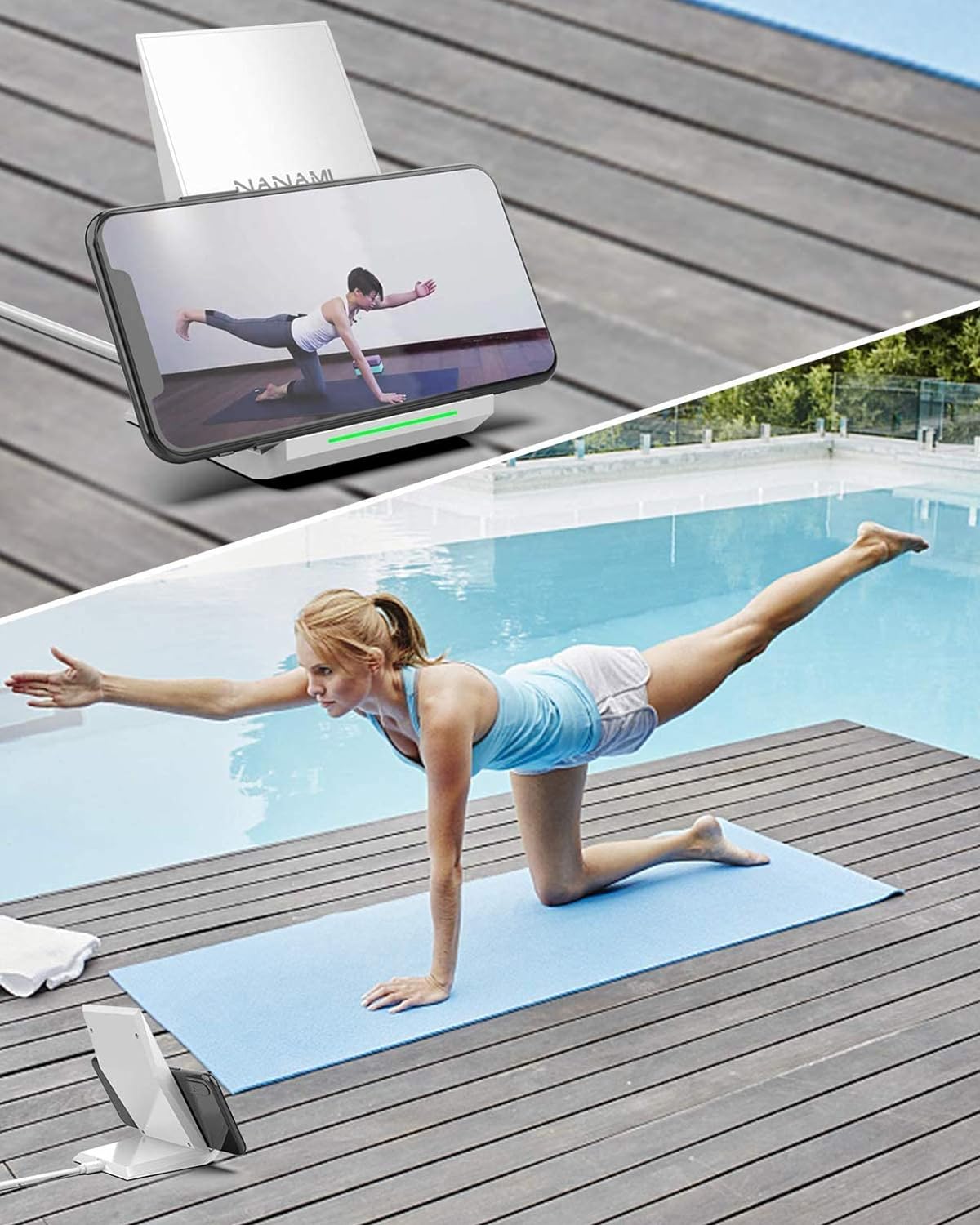 NANAMI Fast Wireless Charger - Qi Certified Charging Stand 7.5W Compatible iPhone 17/17 Pro/17 Pro Max/16/15/14/13/12, 10W for Samsung Galaxy S25/S24/S24 Ultra//S23/S22/21/S20 and Qi-Enabled Phones