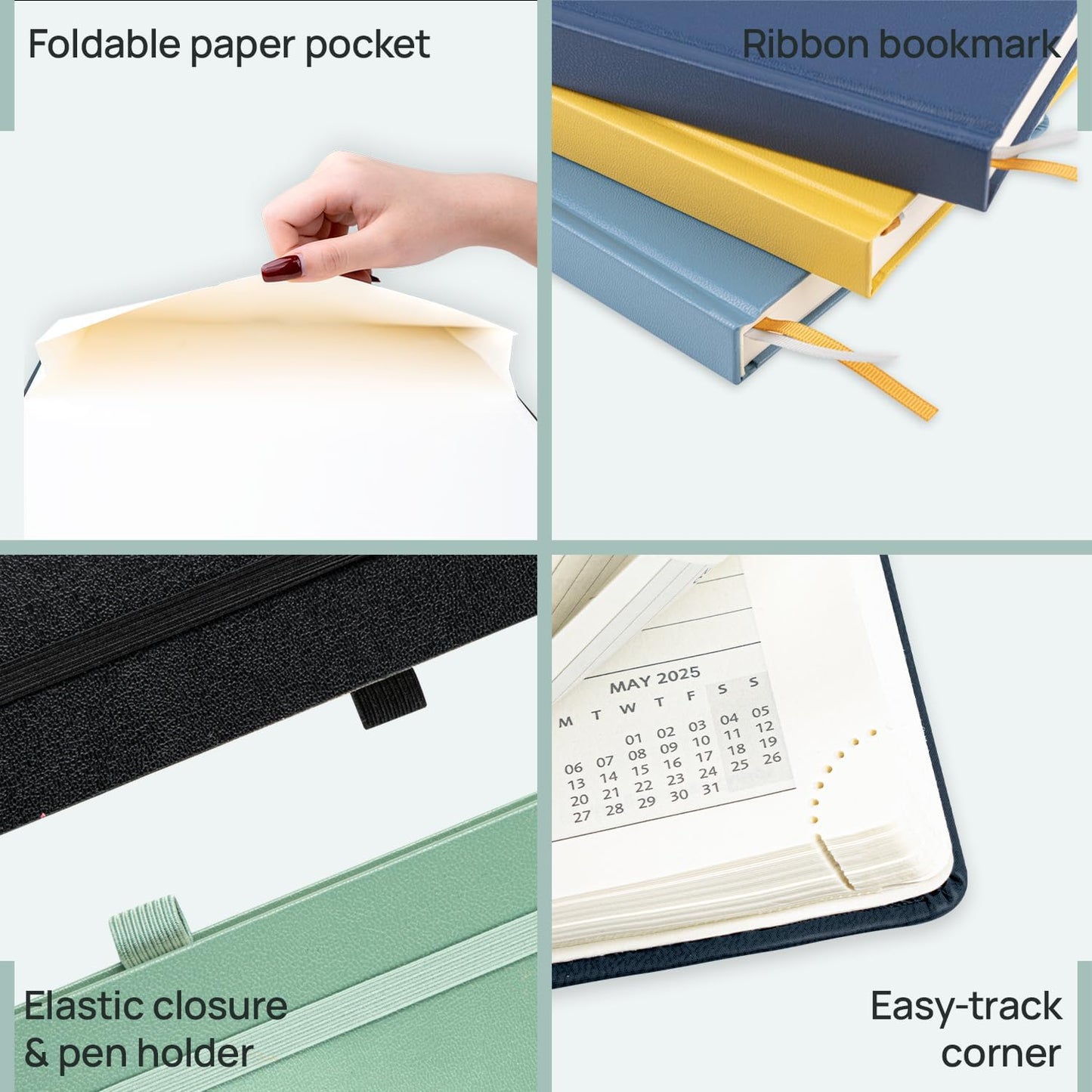 POPRUN 2025-2026 Daily Planner One Page Per Day (Large - 8.25'' x 12'') - Academic Calendar (July 2025 - June 2026), 2025 Day Appointment Book with Monthly Tabs, Hardcover - Burgundy