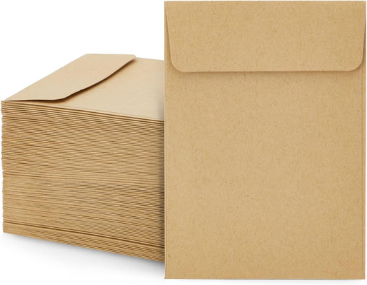 Juvale Seed Packets - 4.5 x 3.25 In, Brown, 100 Pack - Blank Seed Packets for Coins & Mini Parts Storage, DIY Craft Use