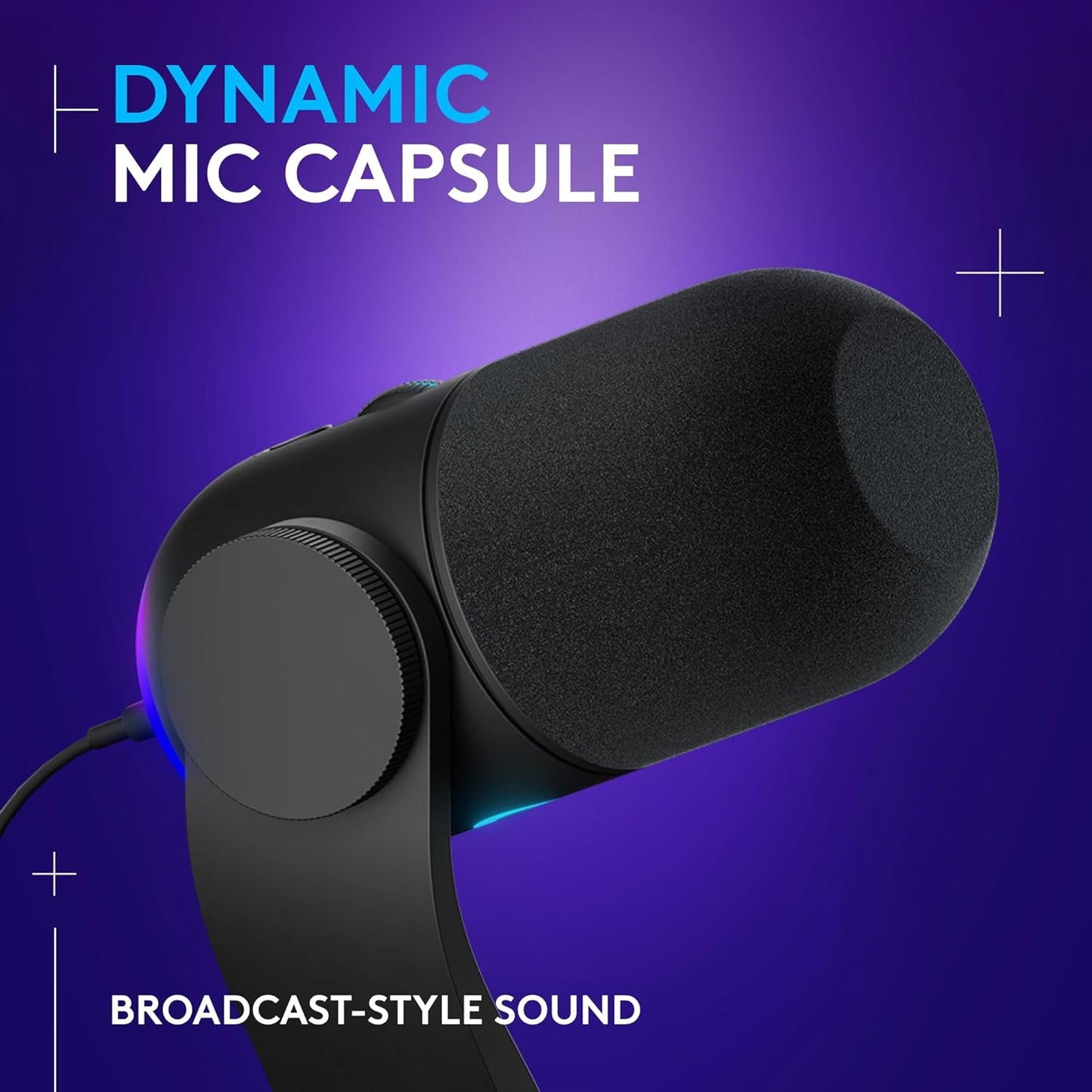 Logitech G Litra Beam LX Premium Dual-Sided RGB LED Streaming Key Light + Yeti GX Dynamic RGB Gaming Microphone with LIGHTSYNC, USB