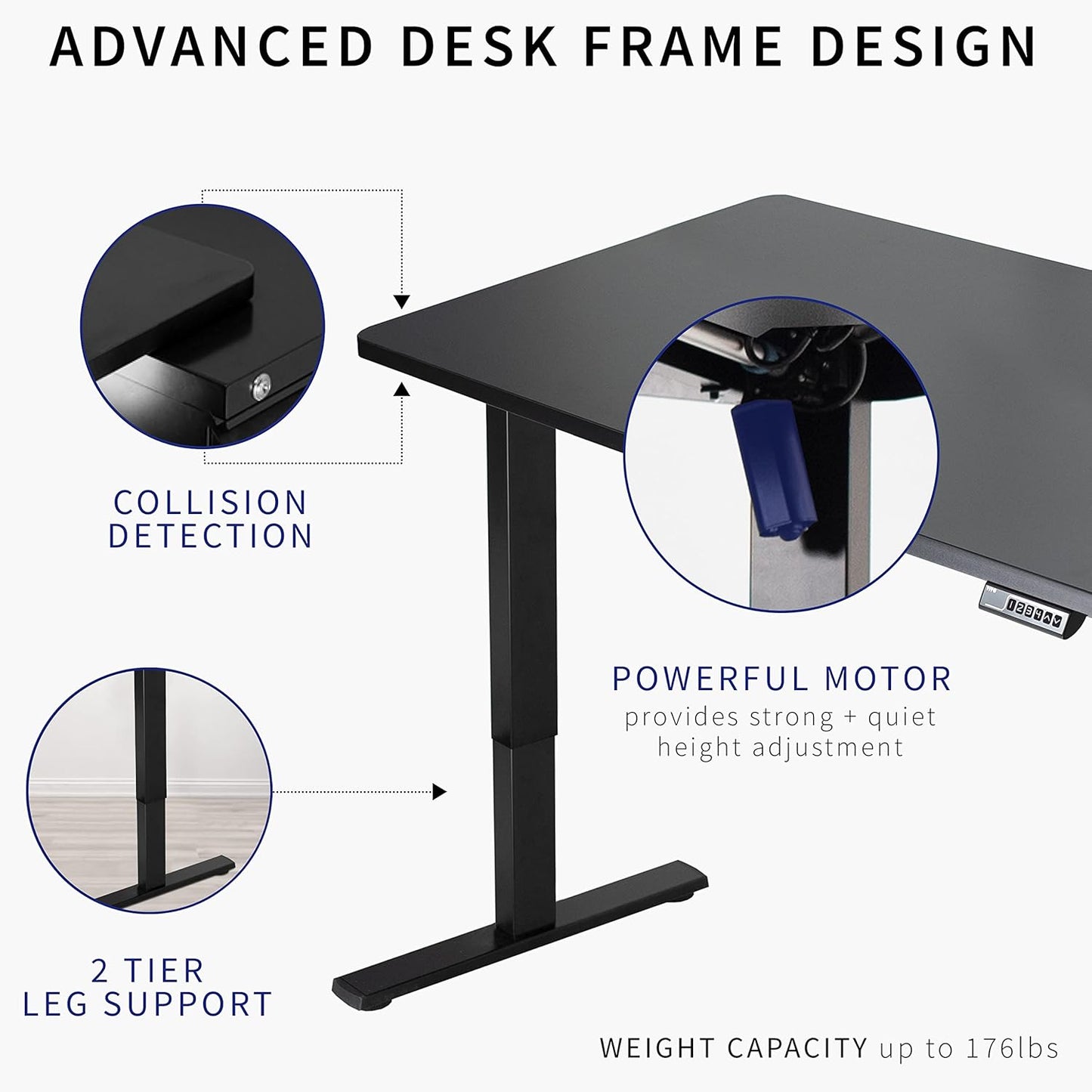 VIVO Electric 48 x 30 in Standing Desk, Memory Height Adjustment, 1B Series, One-Piece White Top, Gray Frame, DESK-KIT-1G5W