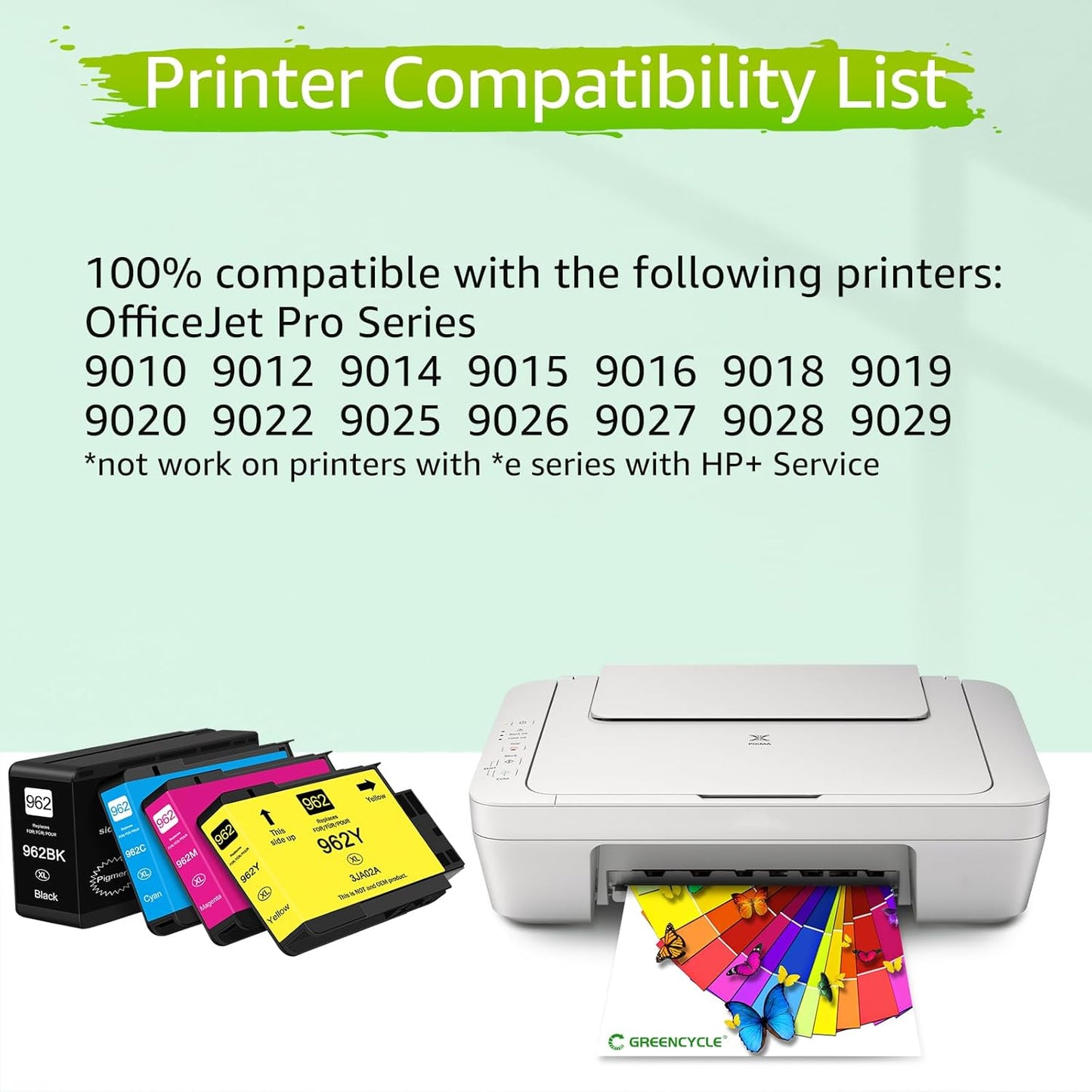 Upgraded 962XL Ink Cartridges Combo Pack Replacement for HP 962XL 962 XL High Yield Black & Color Ink Cartridge Set Work for HP OfficeJet Pro 9010, 9020 Series Printer (1BK/1C/1M/1Y, 4 Pack)