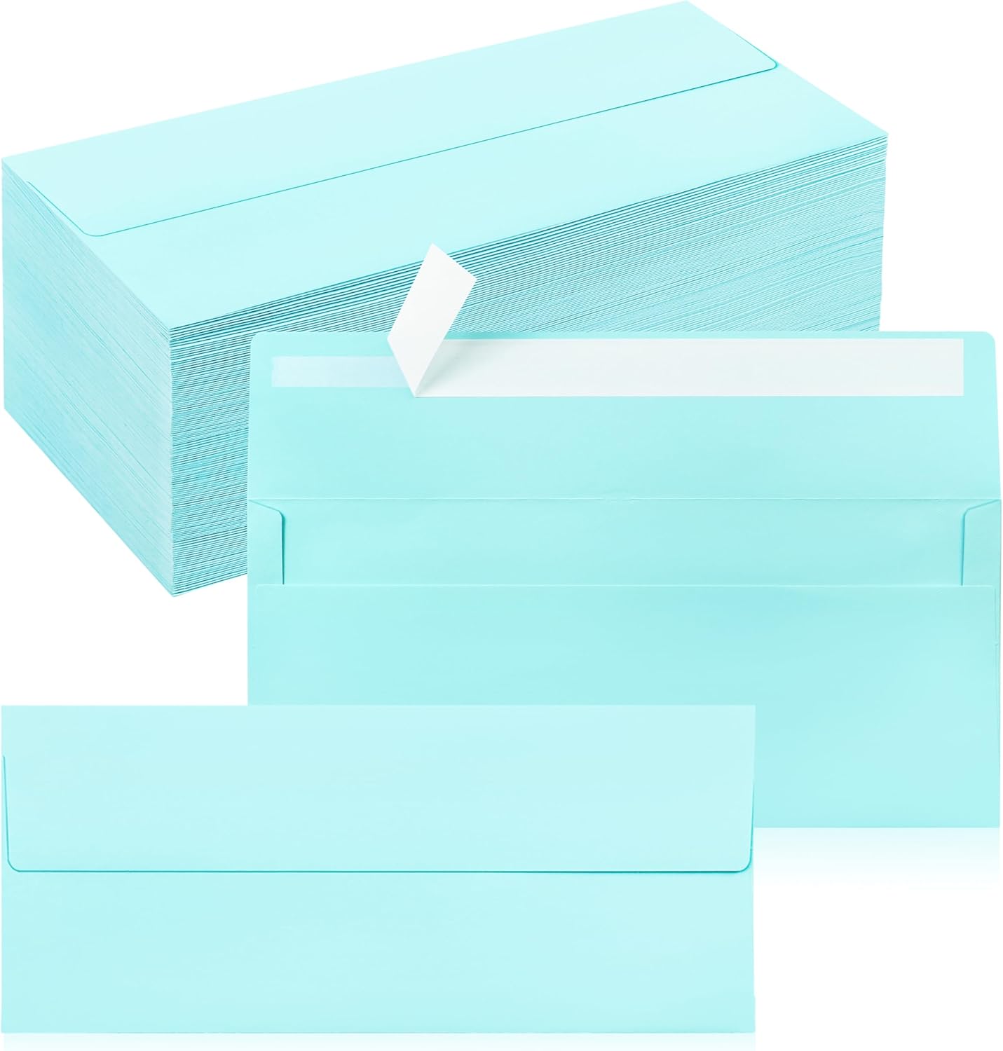 200 Pack #10 Business Envelopes, Self Seal Standard Light Blue Envelopes for Secure Business & Legal Mailing, Office, Checks, Letter, Invoices, 4 1/8 x 9 1/2 Inches
