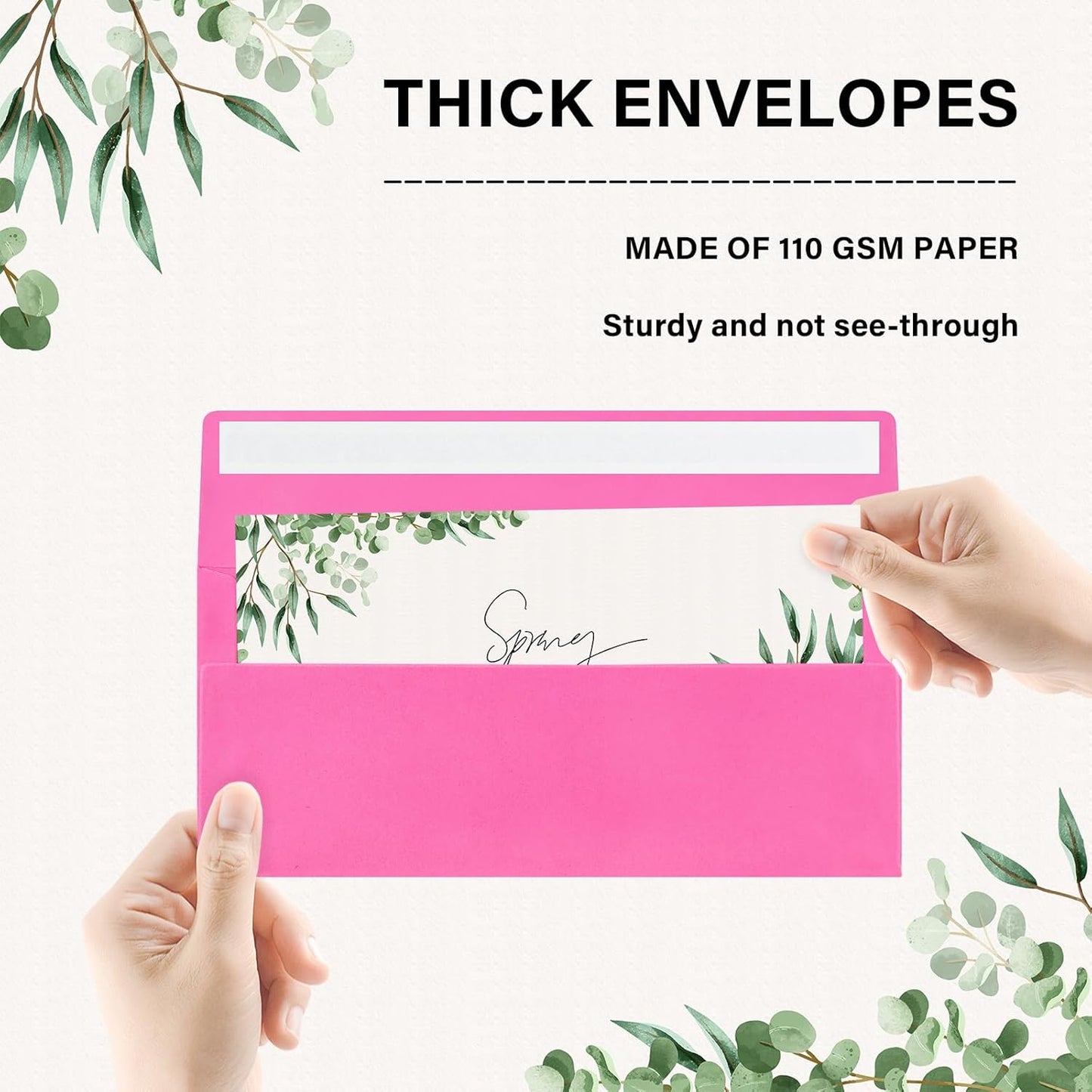 100 Pack #10 Business Envelopes, Self Seal Standard Hot Pink Envelopes for Secure Business & Legal Mailing, Office, Checks, Letter, Invoices, 4 1/8 x 9 1/2 Inches