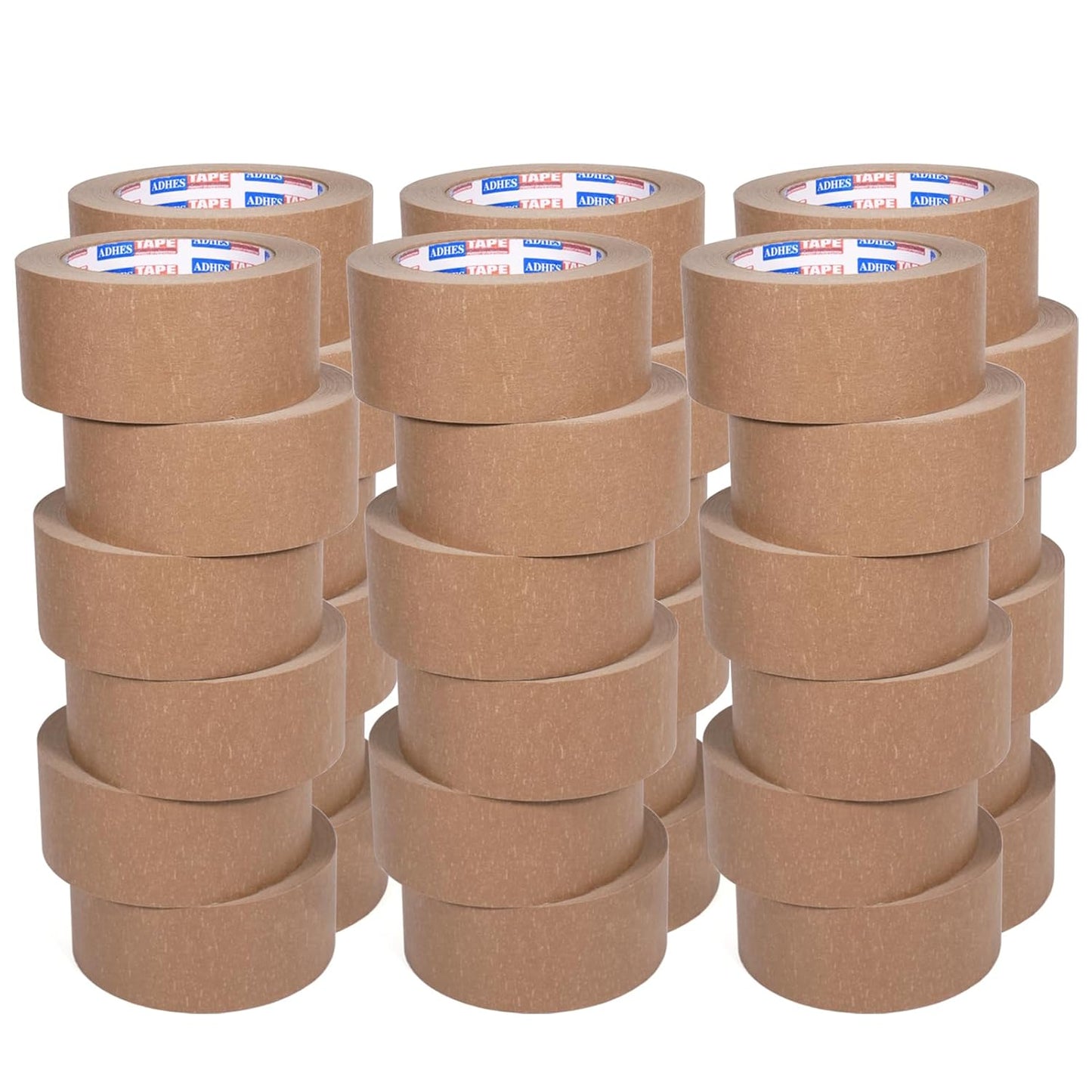 ADHES Heavy Duty Kraft Paper Tape Eco Friendly Packing Tape Writable Non-Coated Surface for Masking, Sealing, and Packaging Use,2” x 43 Yards,36Rolls