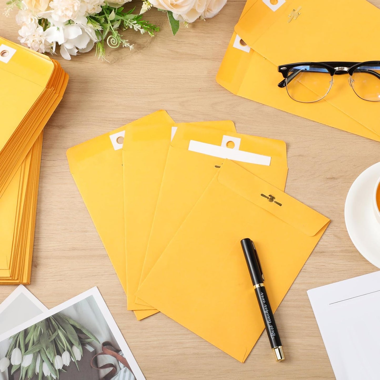 Extra Large Mailing Clasp Envelopes Jumbo Kraft Catalog Manila Envelope with Clasp Closure for Oversized Big Documents Office Home Business Legal School Storing Mailing(5 x 7 Inch,100 Pcs)