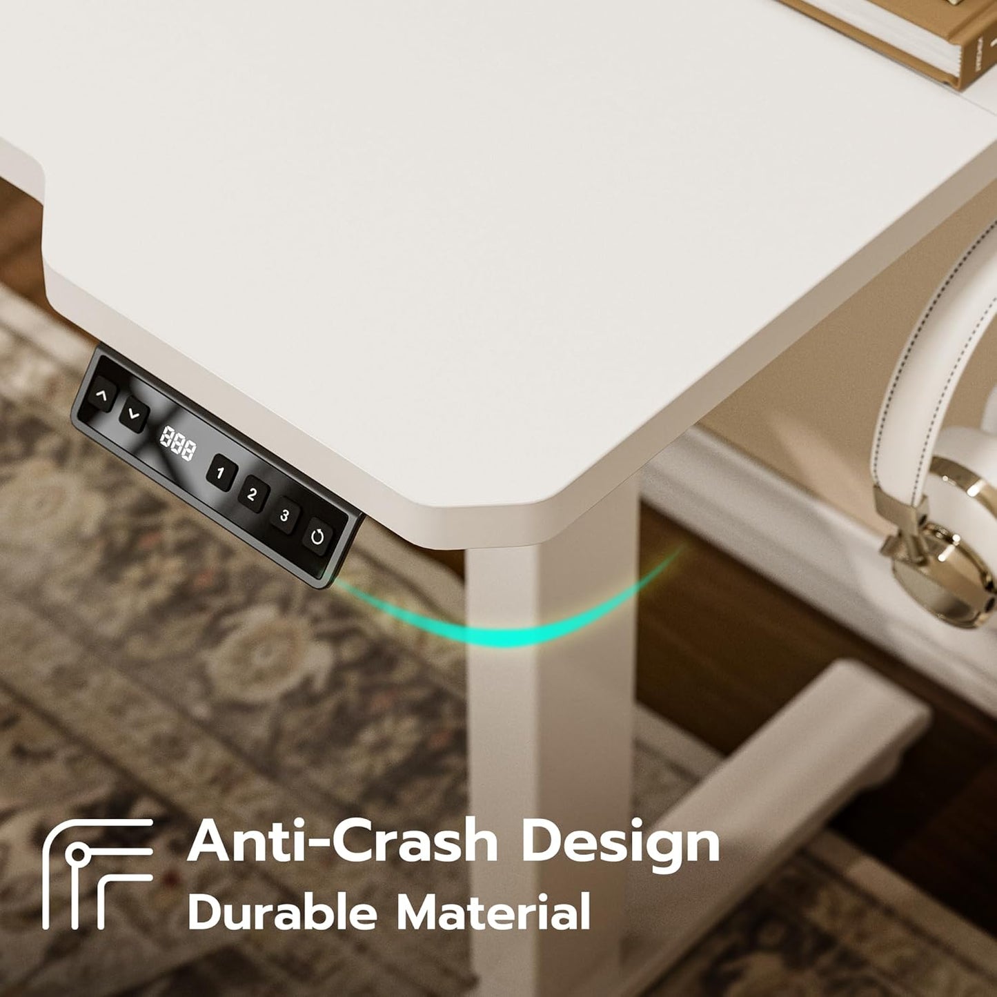 71" Reversible L-Shaped Electric Standing Desk Adjustable Height Gaming Stand Up Corner Desk Sit Stand Home Office Computer Desk with Splice Board, White