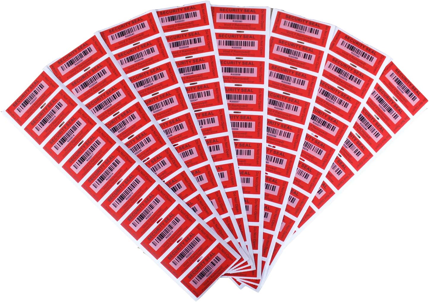 100pcs 25x60mm Red Total Transfer Tamper Evident Security Void Stickers/Labels/Seals with Barcode