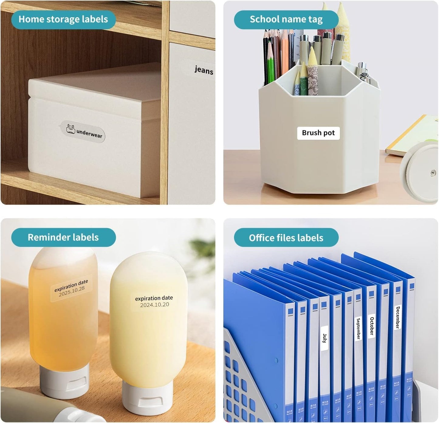 DEEPIN Label Maker Machine Portable Bluetooth Label Maker with Tape, Thermal Label Printer Multiple Templates for Phone, Mini Label Sticker Printer for Business Office Organization Pink