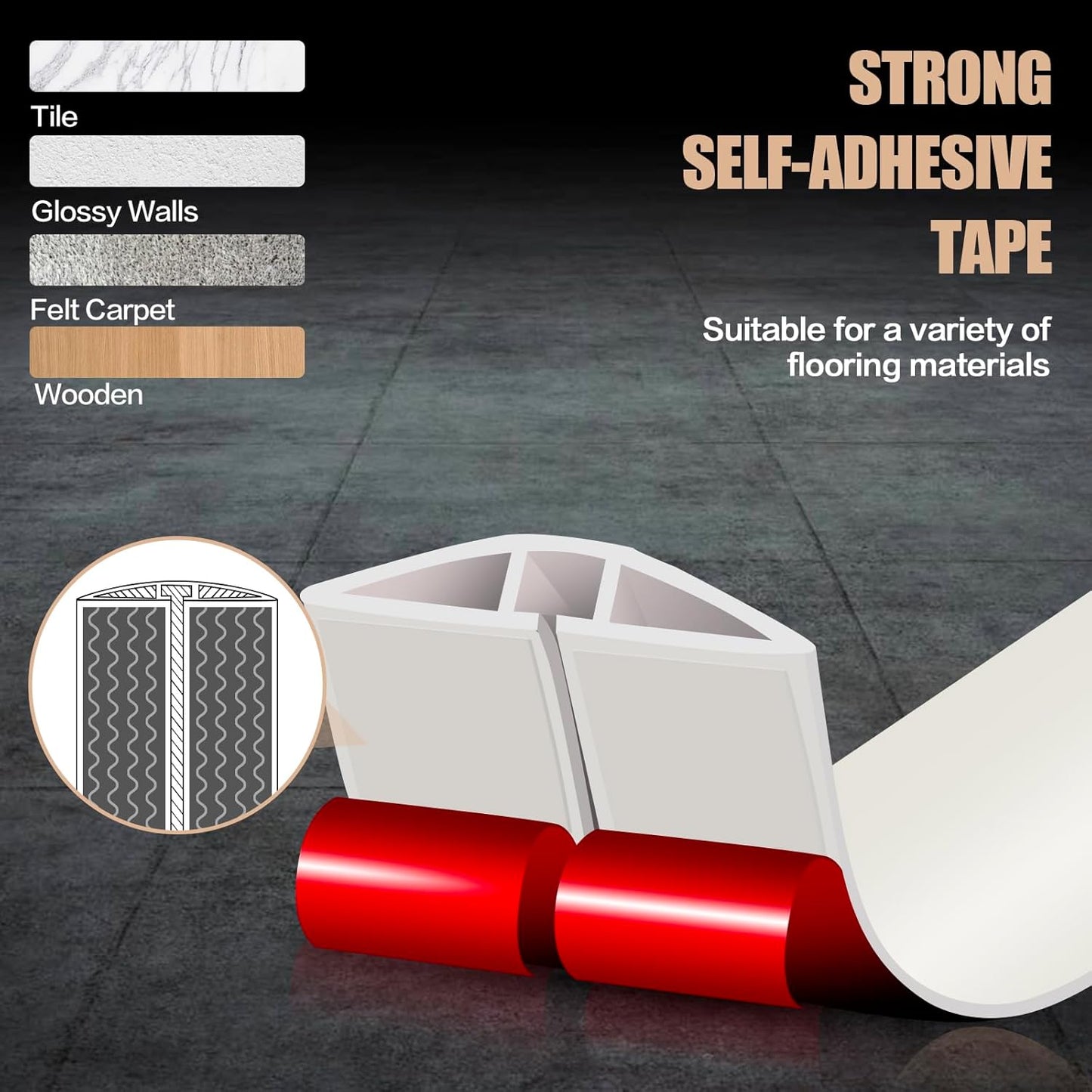 Floor Cord Cover Cable Cavity Self Adhesive Cord Hider Floor 10FT Floor Cable Management Power Cord Protector Floor Electric Cord Covers for Offices, Gym, Exhibitions (Beige, 0.78" x 10')