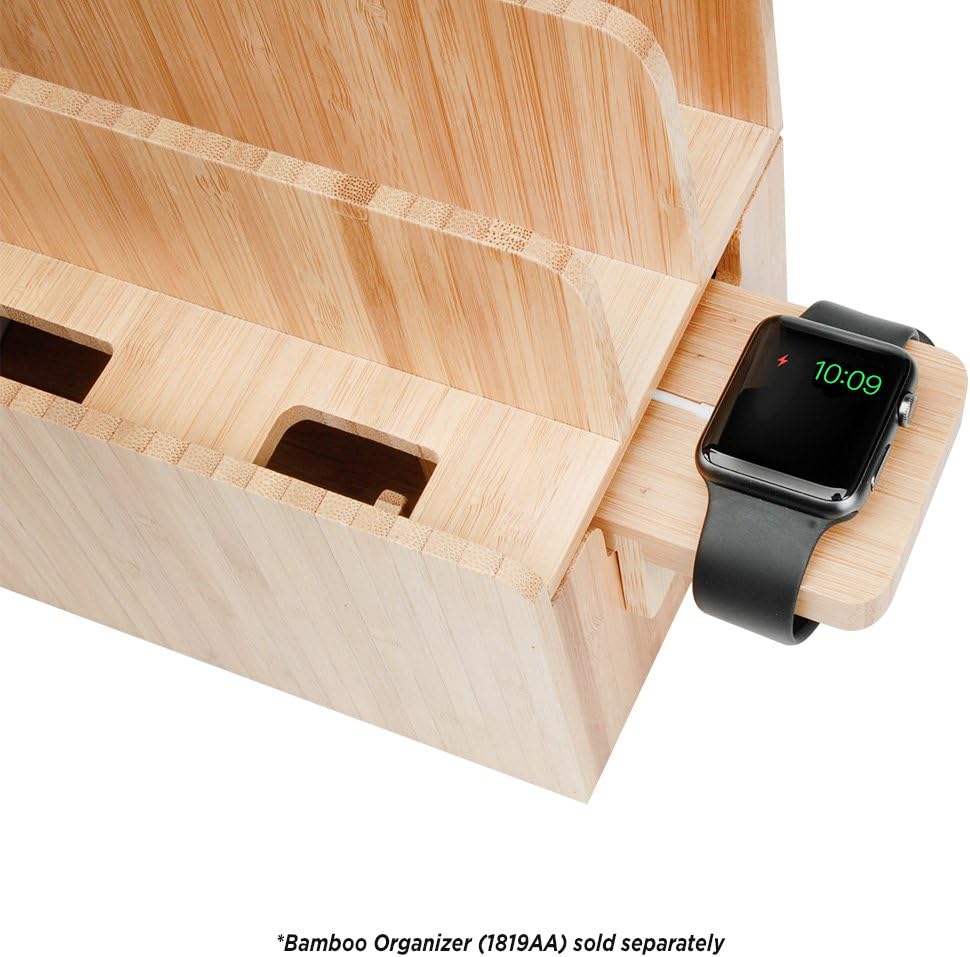 MobileVision Compatible Stand for Apple iWatch Adapter for use with Bamboo Charging Stations and Multi-Device Organizers