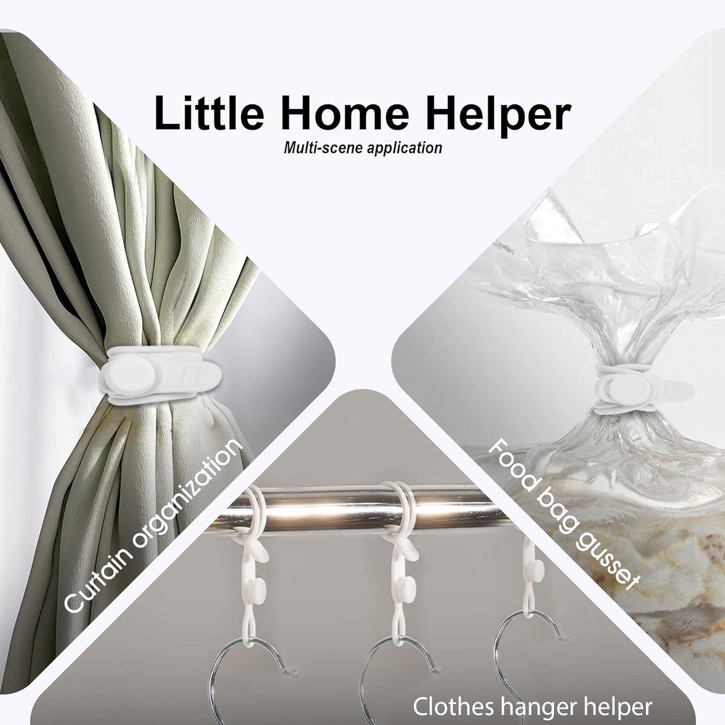 Nearockle Silicone Cable Ties Cord Organizer for Cable Management, 16PCS 4.2" and 7.1" Reusable Cable Organizer Electronic Accessories for Home, Office, Kitchen, School, Travel (White)